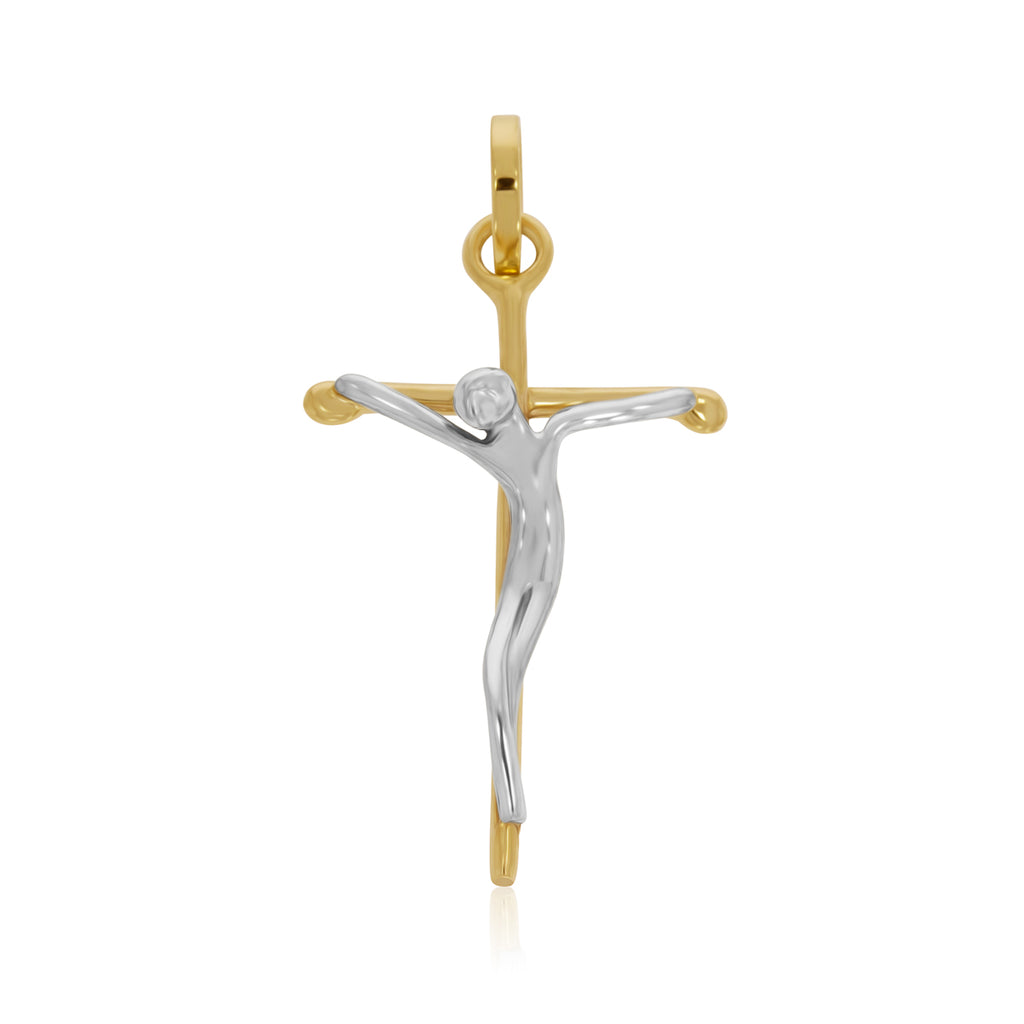  (3 7/18) Cruz de primera comunión para niños de pie, cruz de  oro blanco de 7 pulgadas, cruz chapada en oro perlado con estaño genuino,  figura de comunión de niño en