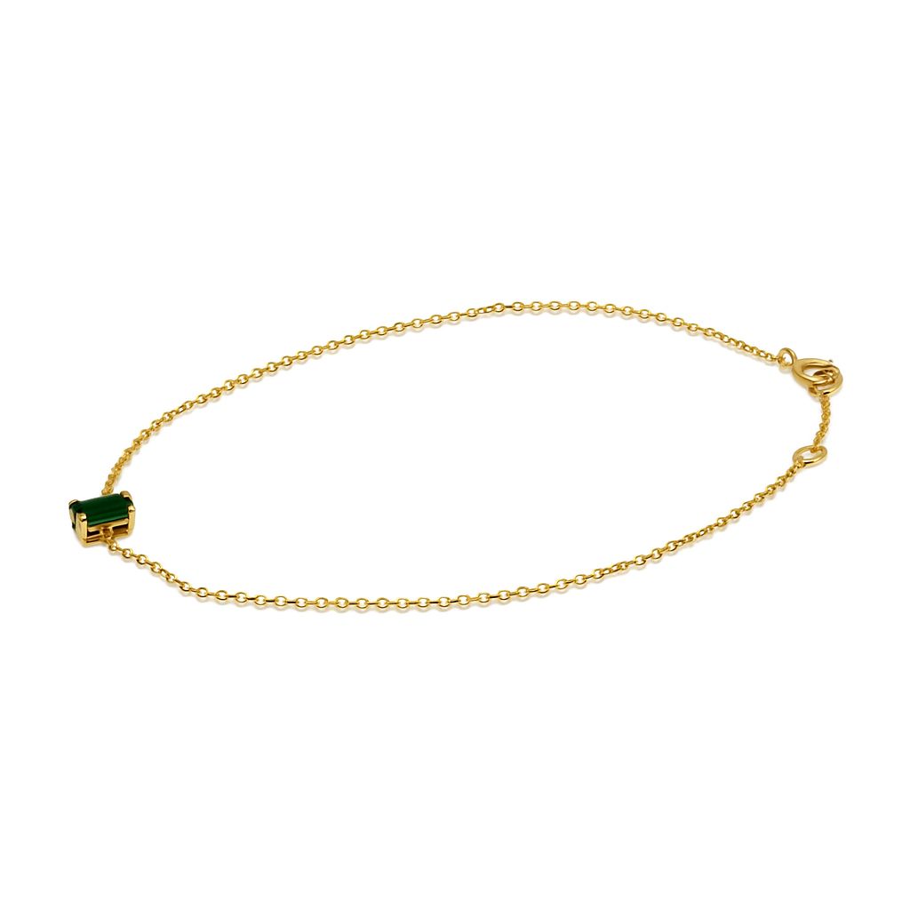 Pulsera de  Oro 14K con Esmeralda Baguette .30ct.