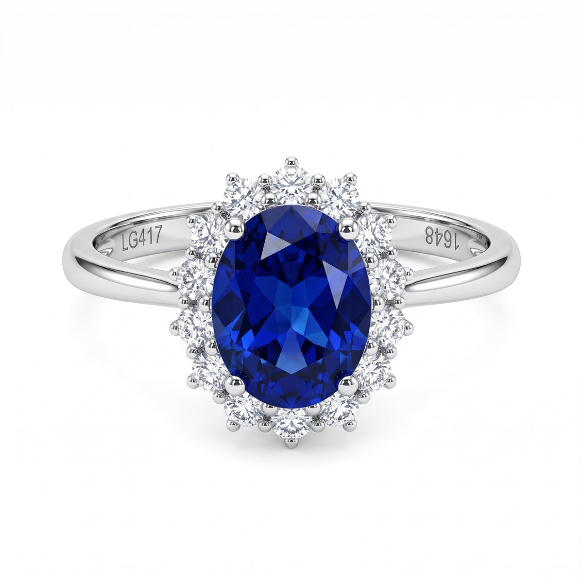 Anillo de Oro 10K Zafiro 1.65ct y BRILLANTE LABORATORIO .37ct.