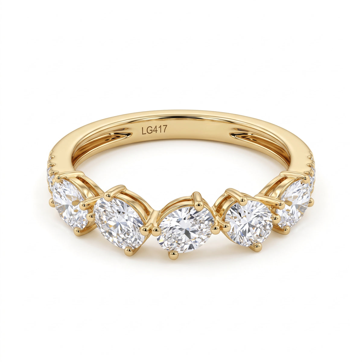 Anillo de Oro 10K Multishape BRILLANTE LABORATORIO .94ct.