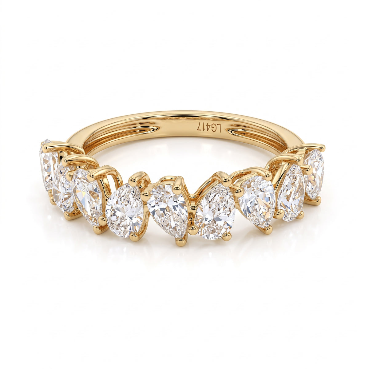 Anillo de Oro 10K Pera LAB, 1.52ct