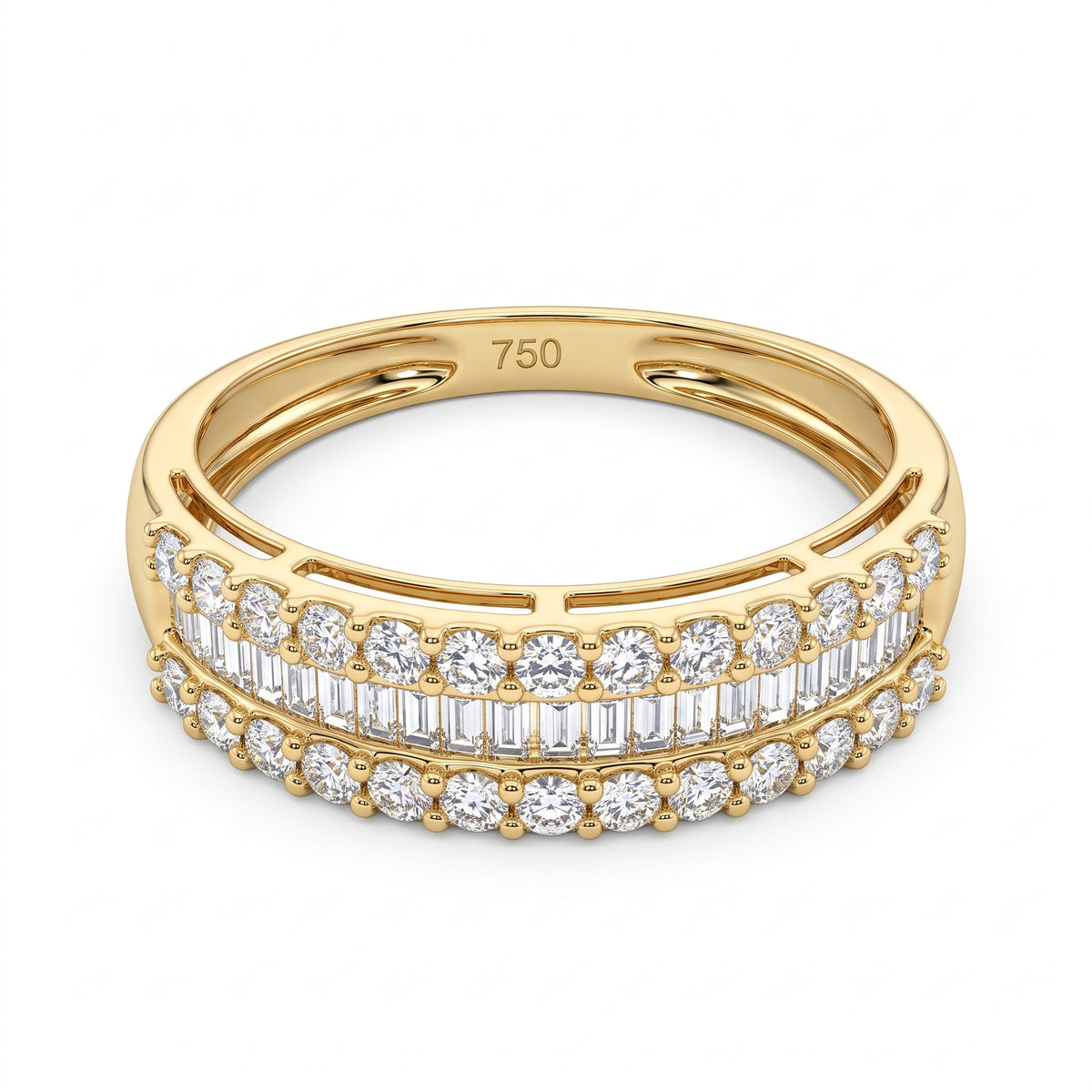 Anillo de Oro 18K Churumbela Baguette, BRILLANTE NATURAL .40ct