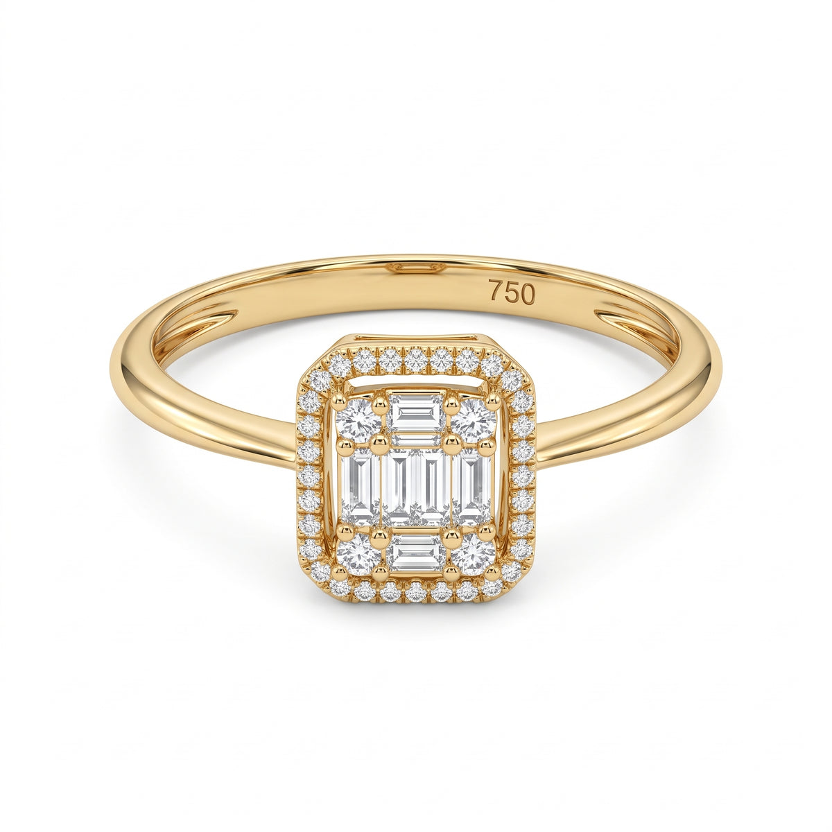 Anillo de Oro 18K Solitario, BRILLANTE NATURAL .171ct