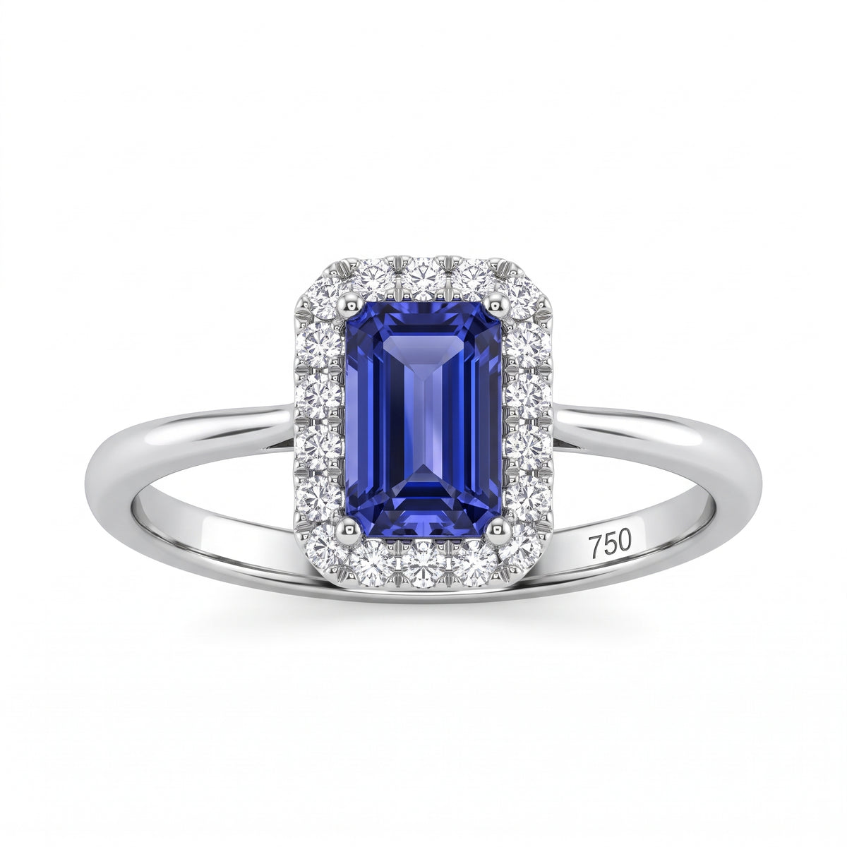Anillo de Oro 18K Tanzanita .58CT y BRILLANTE NATURAL .10ct.