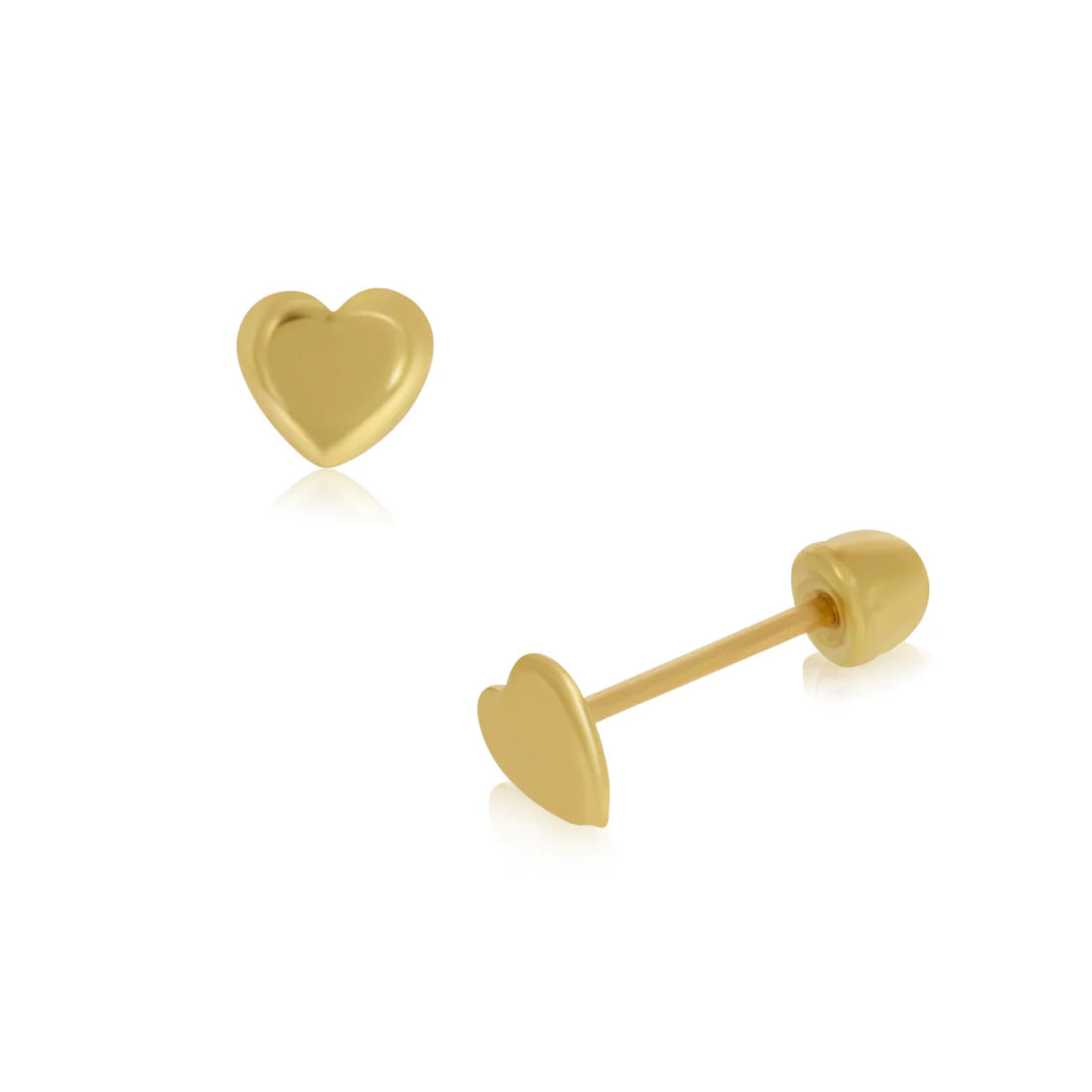 Broquel de Oro 10K Corazón Inflado Grande