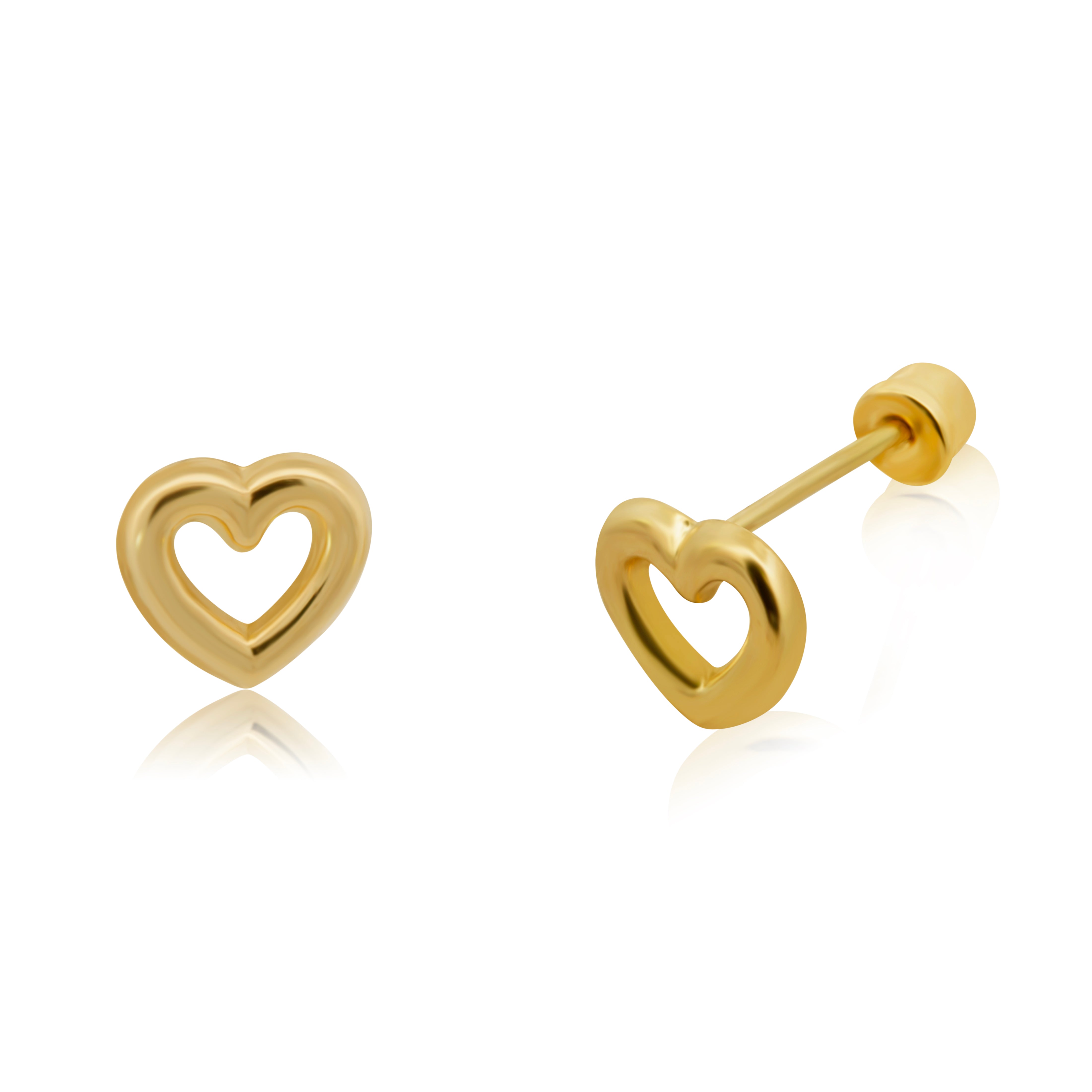 Broquel Corazón Silueta, Oro 14K