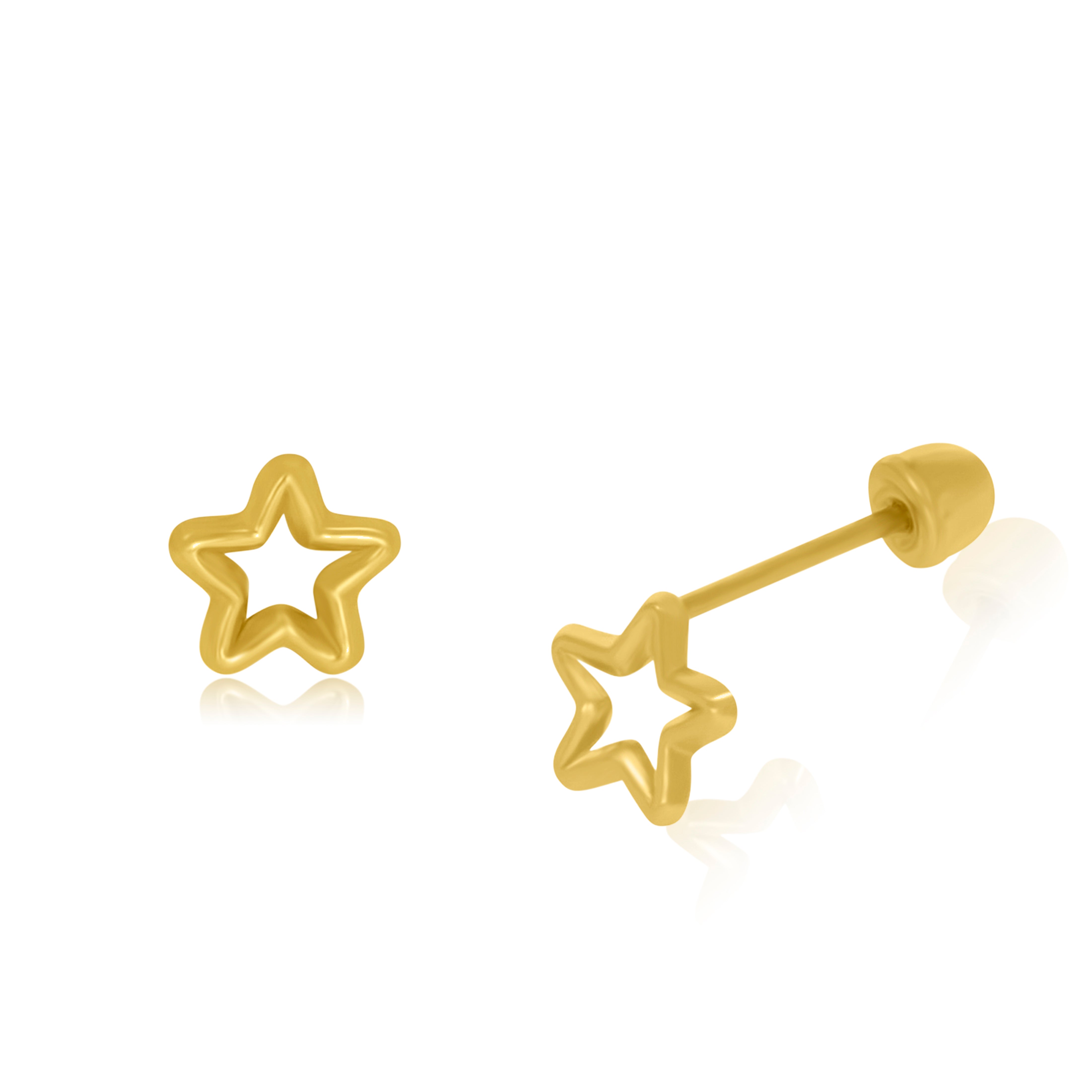 Broquel Estrella Silueta, Oro 14K