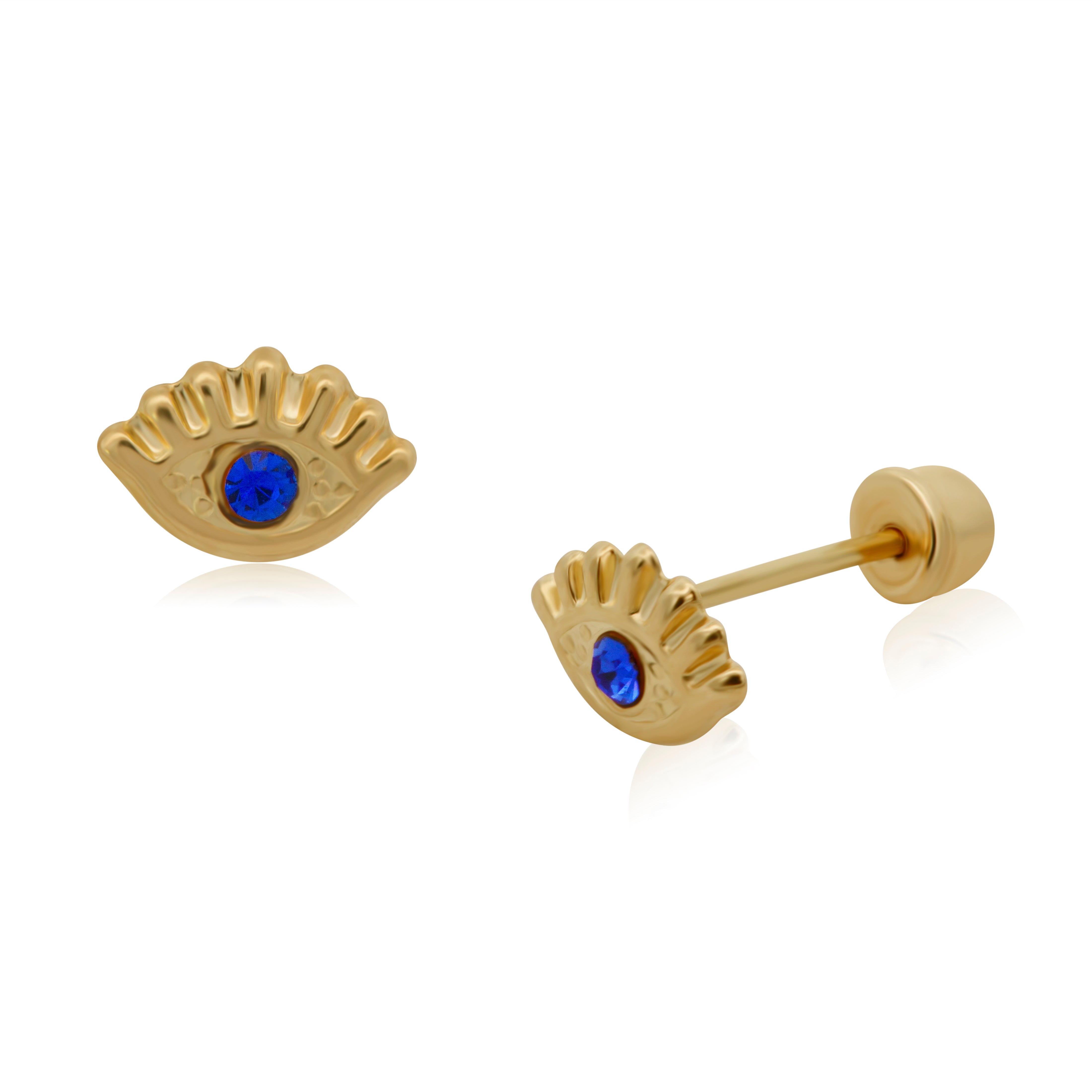 Broquel Ojo Turco Chico, Oro 14K