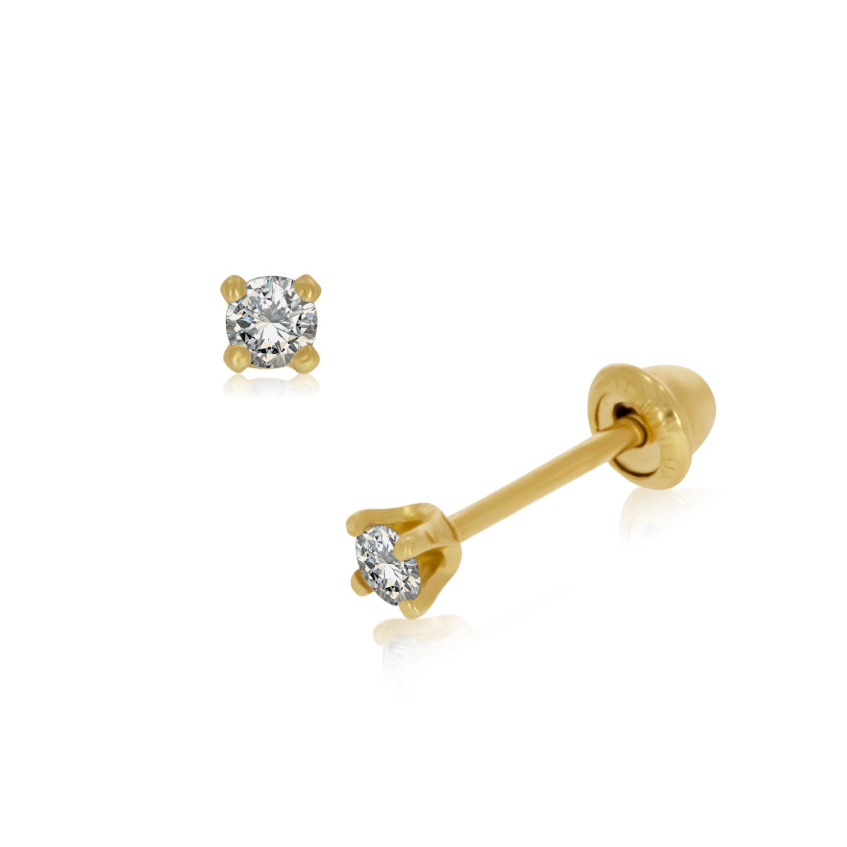 Broquel de Oro 14K Brillante Natural 8 puntos