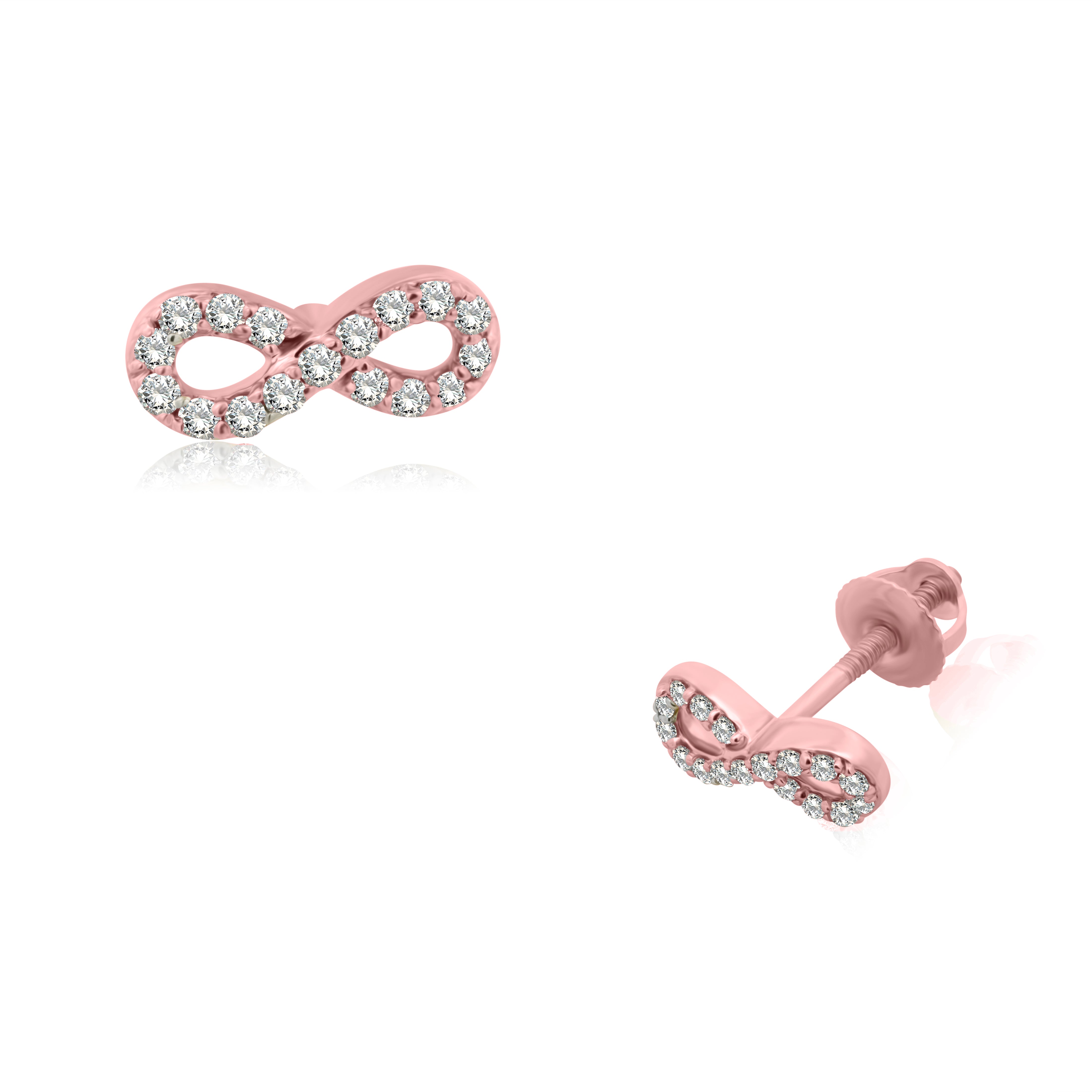 Broquel de Oro 10K Infinito Brillante Natural .17ct