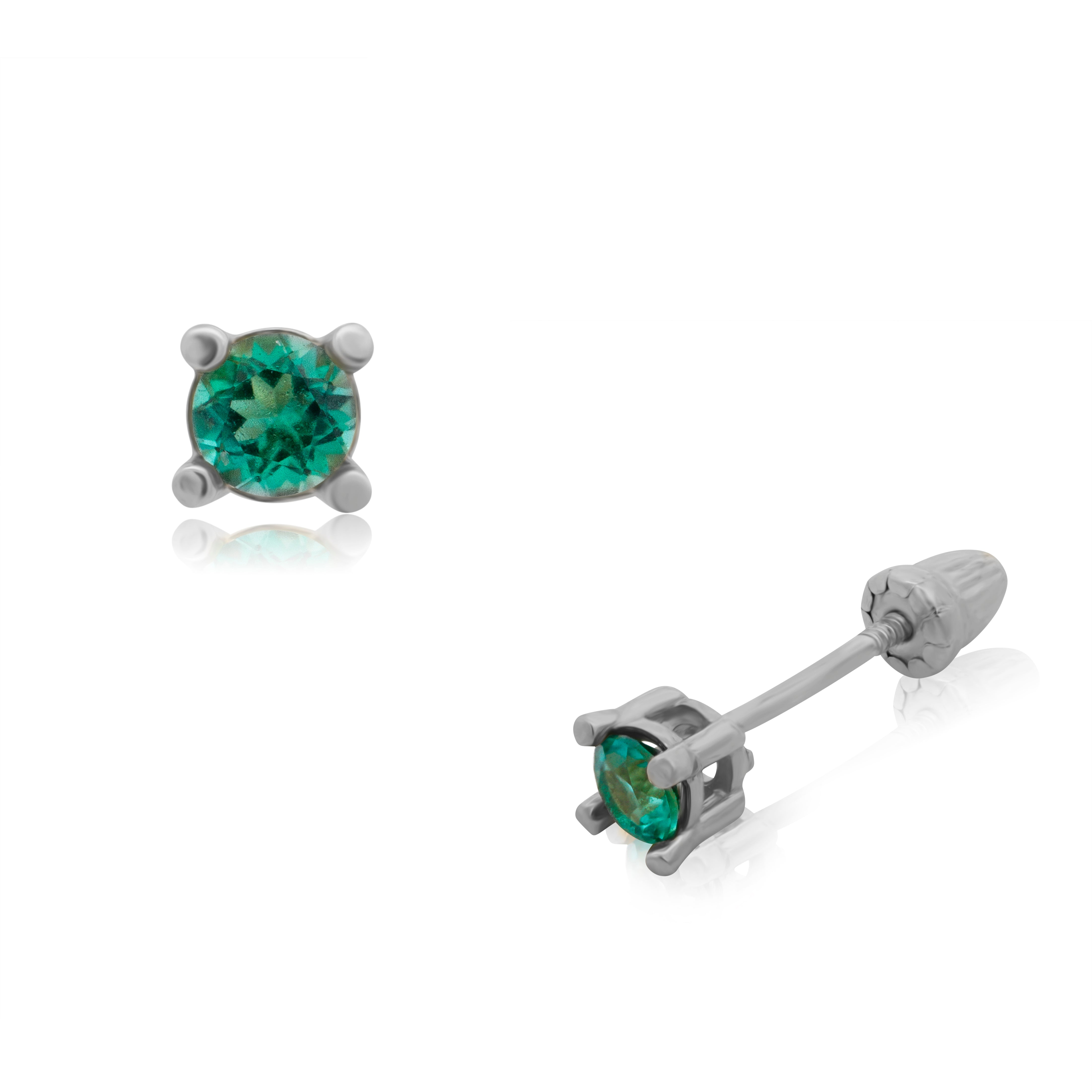 Broquel de Oro 14K Solitario Esmeralda Laboratorio