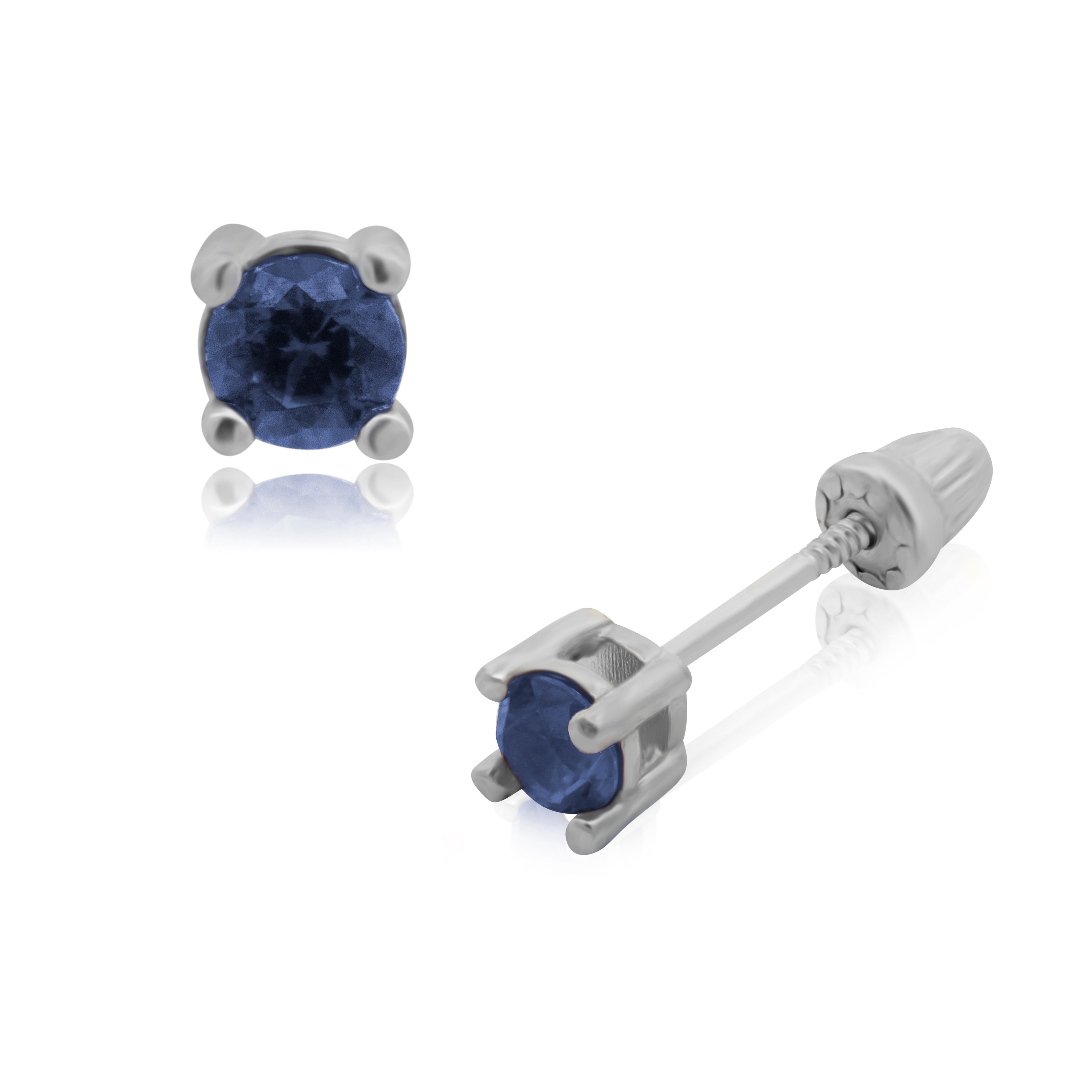 Broquel de Oro 14K Solitario Zafiro Laboratorio