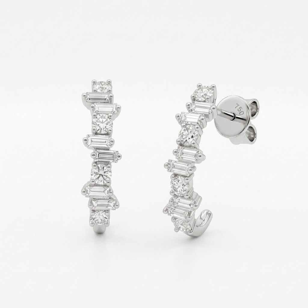 Broqueles de Oro 18K Medio Huggie BRILLANTE NATURAL .61ct