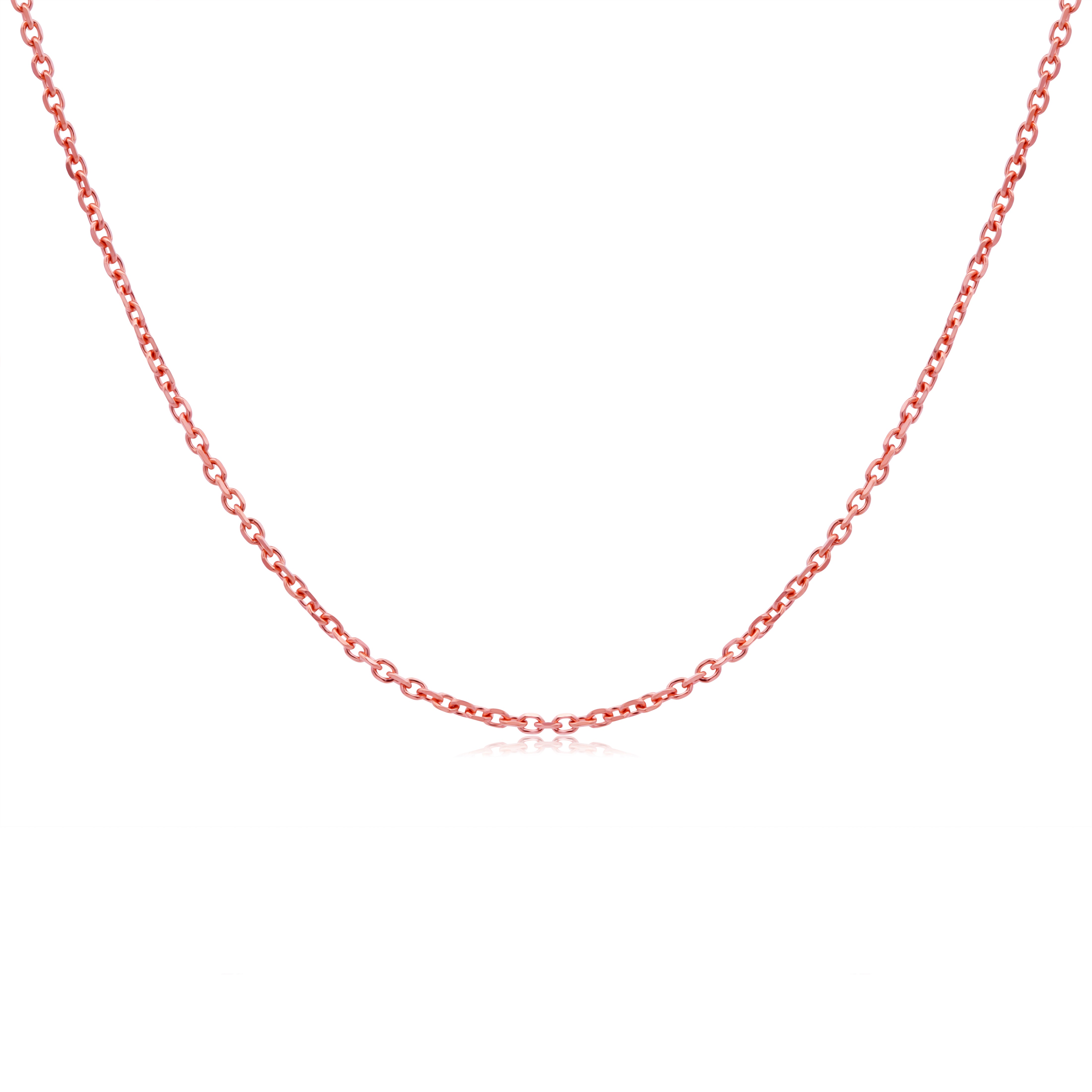 Cadena de Oro Rosa 10K Rolo Diamantada