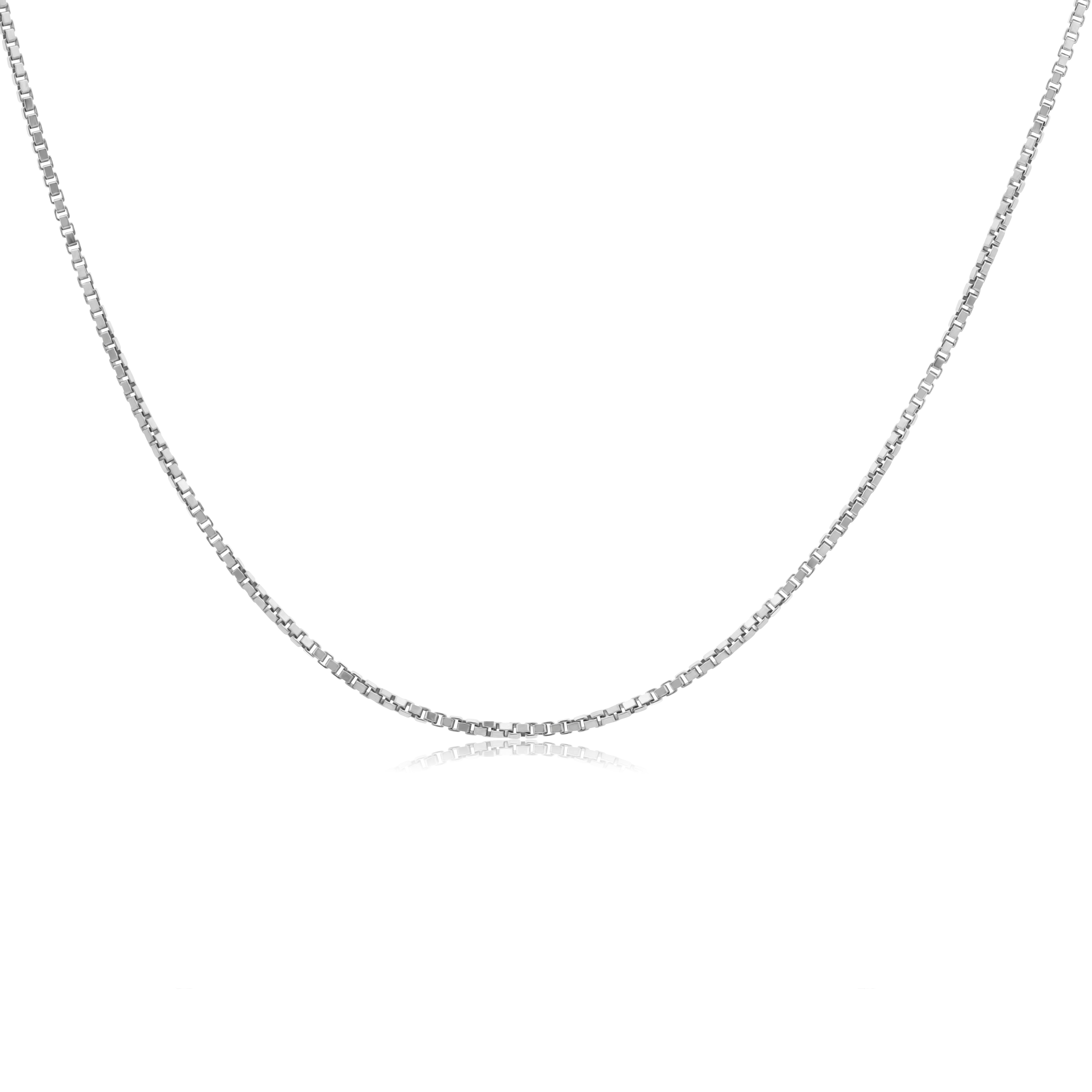 Cadena de Oro Blanco 14K Cubo