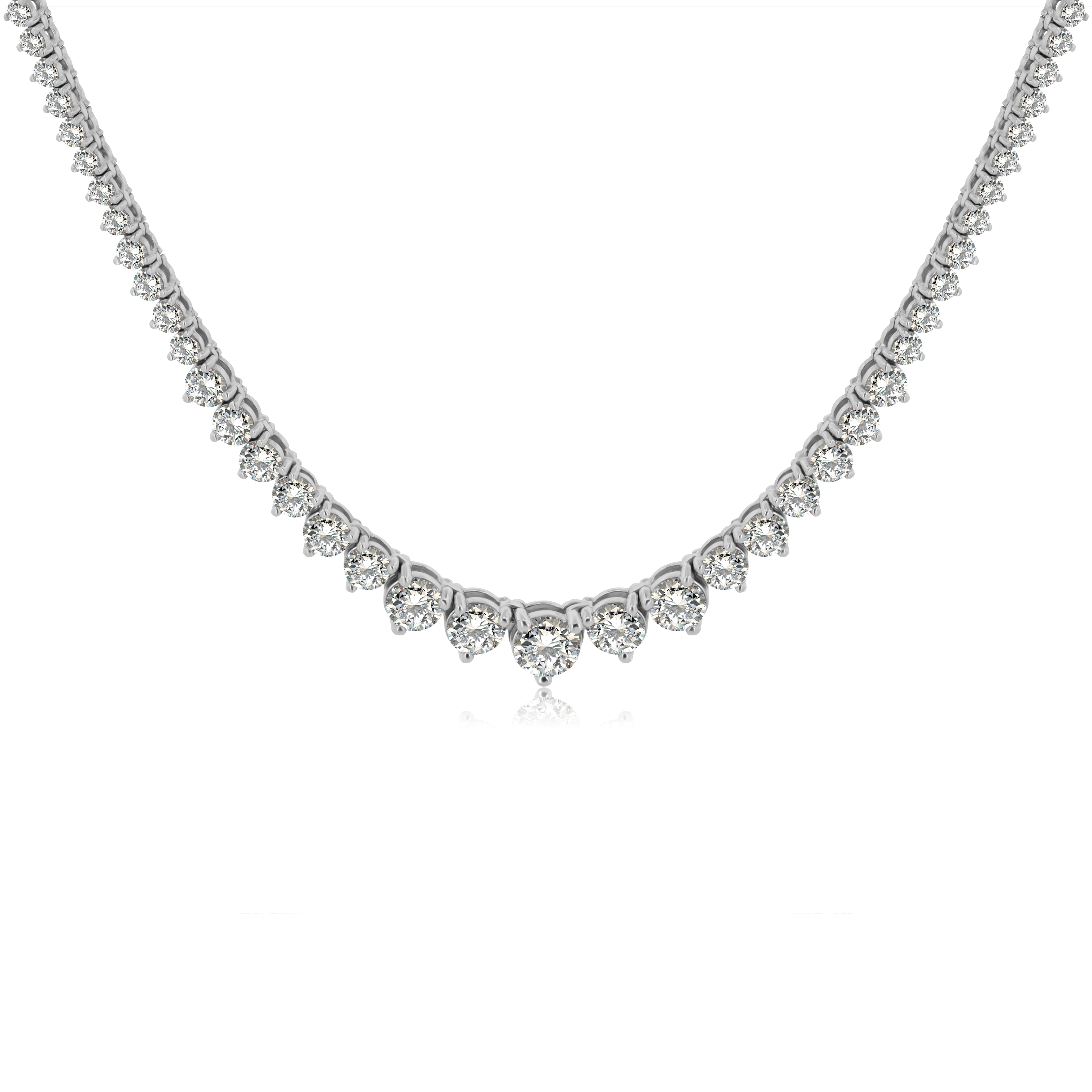 Gargantilla de Oro Blanco 14K Riviera BRILLANTE DE LABORATORIO 8.3ct