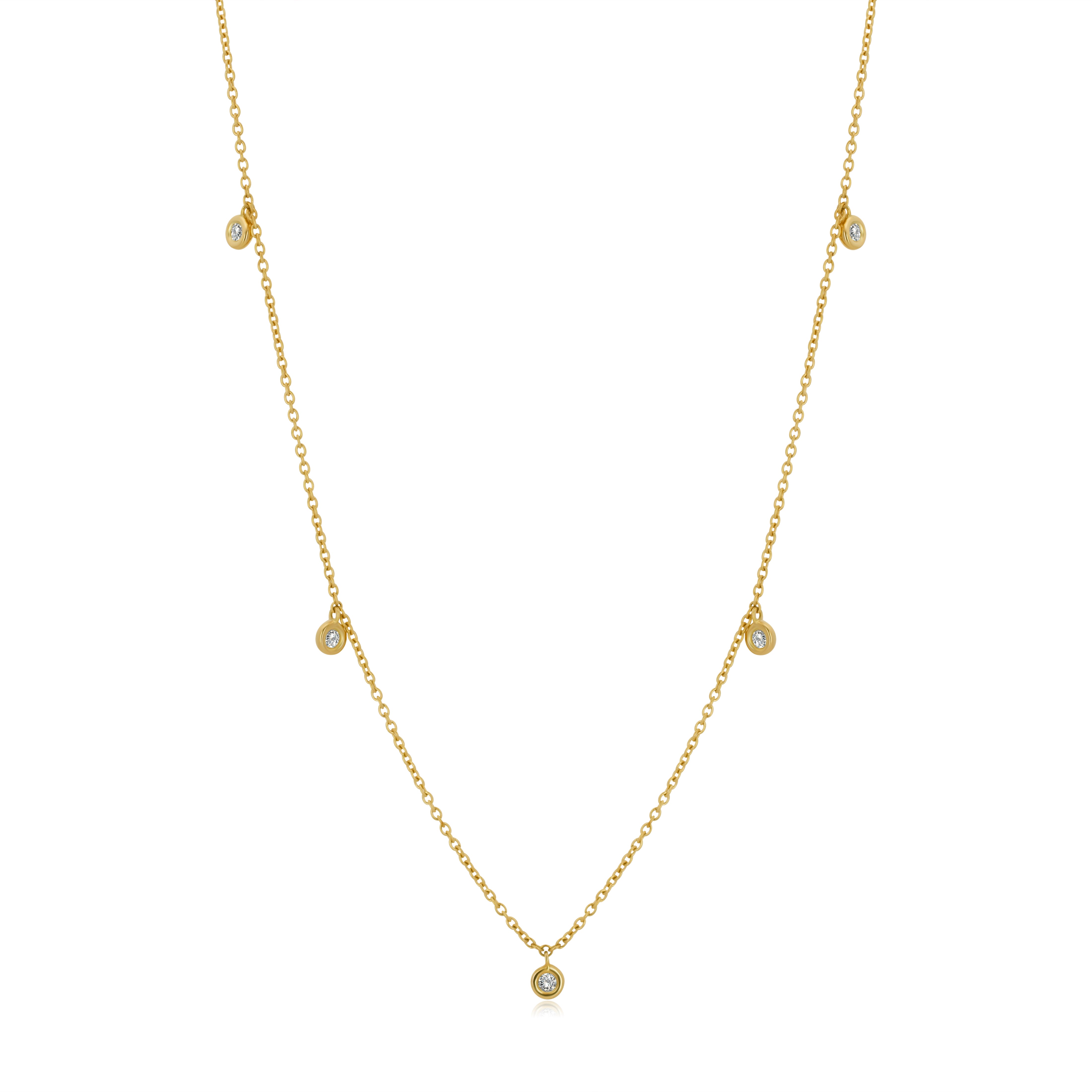 Gargantilla de Oro 14K BRILLANTE NATURAL .11ct.