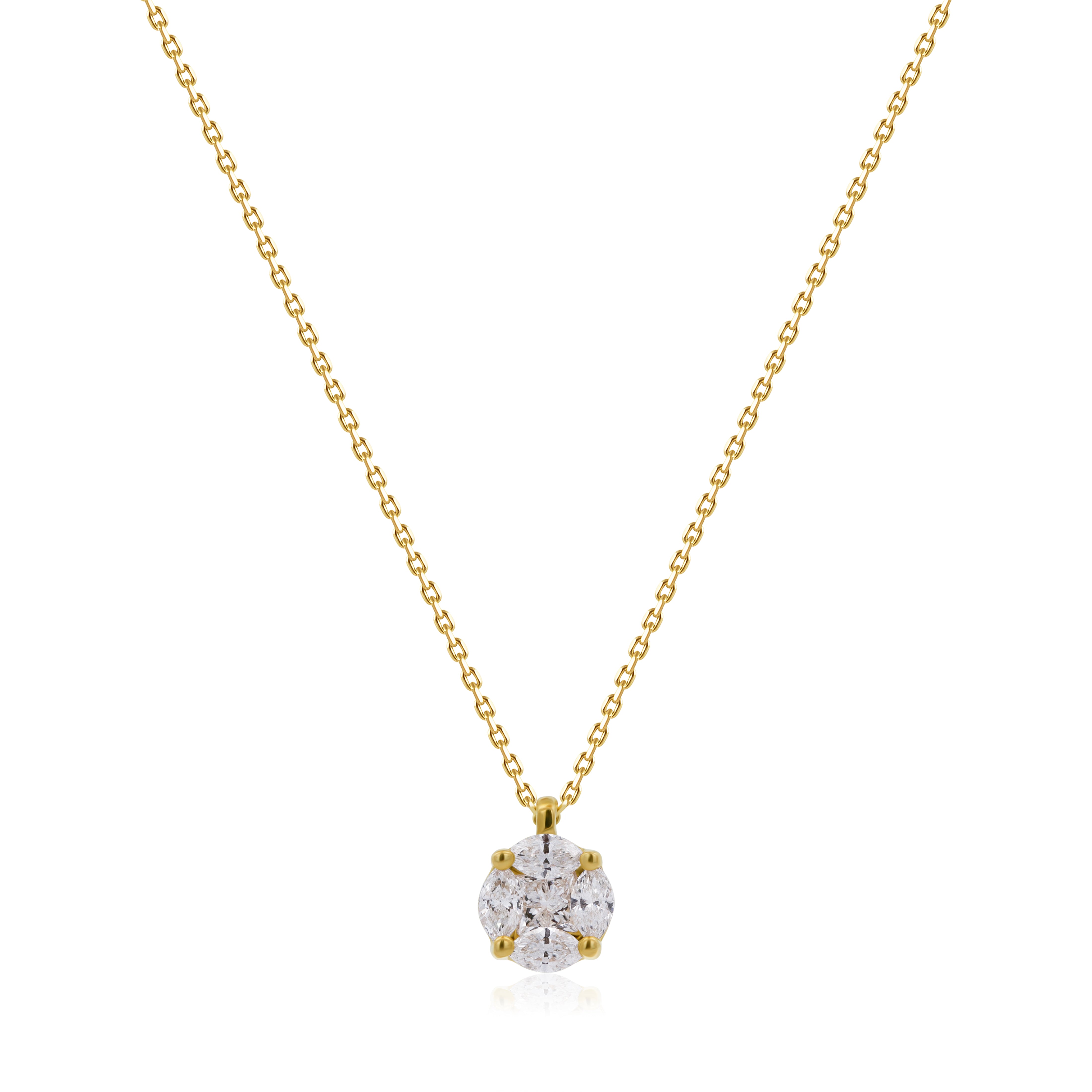 Gargantilla de Oro 14K BRILLANTE NATURAL .20ct. en Total