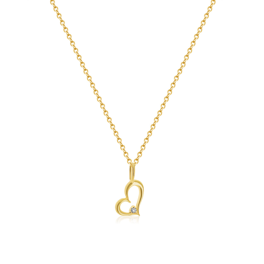 Gargantilla de Oro 14K Corazón con zirconia