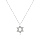 Gargantilla Estrella de David con Zirconias - Oro Blanco 10K