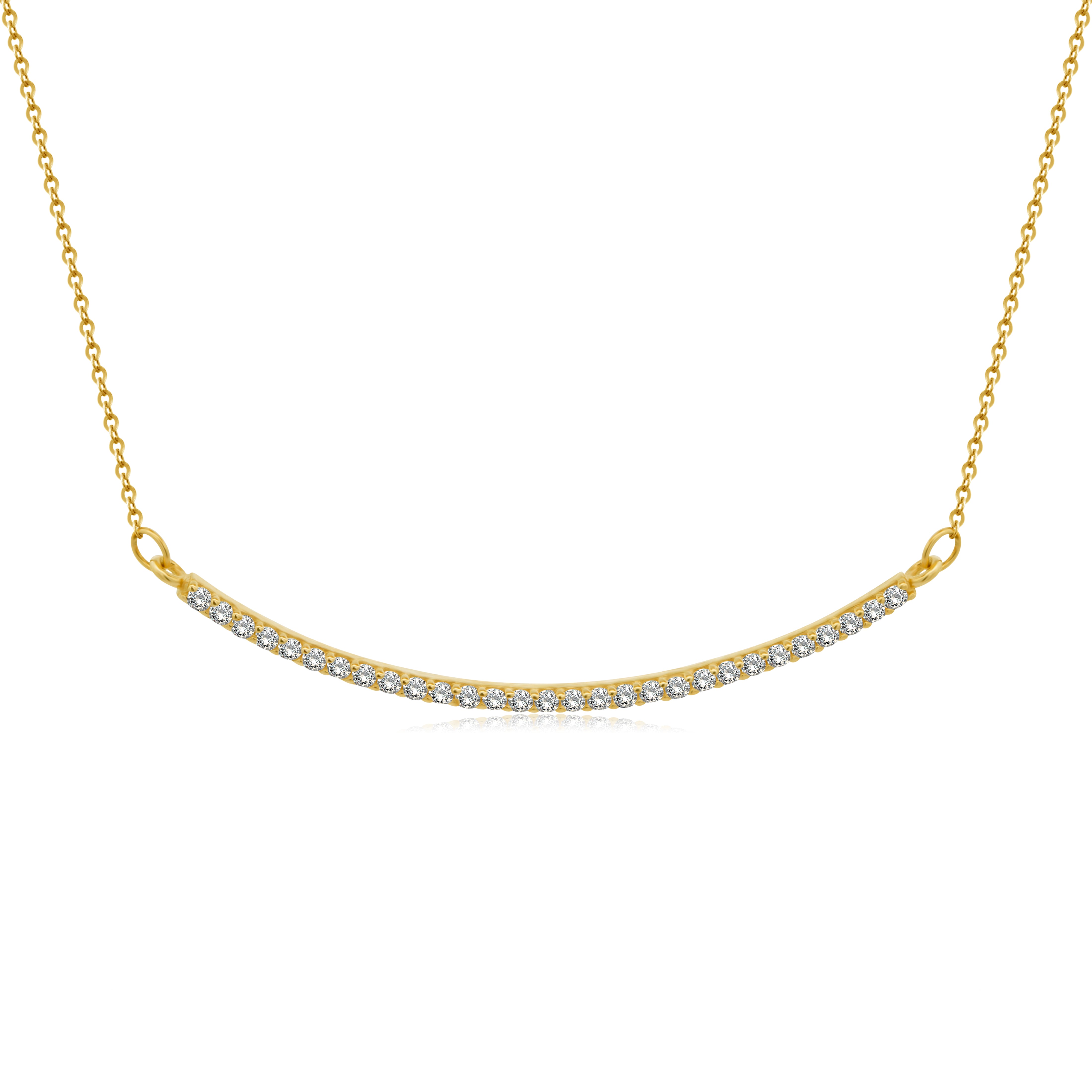 Gargantilla de Oro 14K  Sonrisa con Zirconias