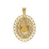 Medalla Ovalada Sagrado Corazón, Perímetro de Corazones - Oro 10K