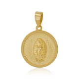 Medalla Redonda Virgen Guadalupe Matte - Oro Amarillo 14K
