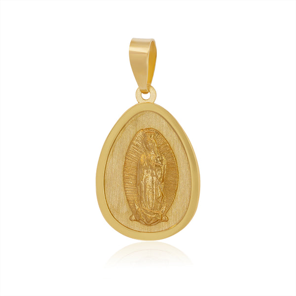 Medalla Virgen Guadalupe en Gota con Bisel - Oro 10 y 14K