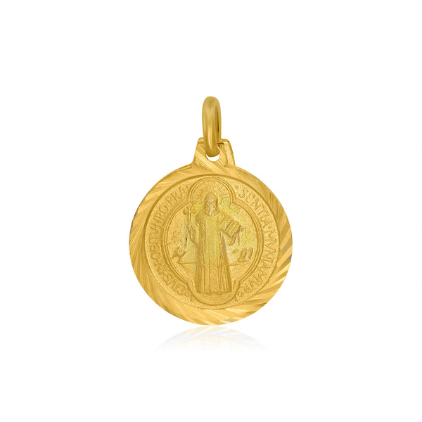 Medalla San Benito Diamantado - Oro 10K y 14K
