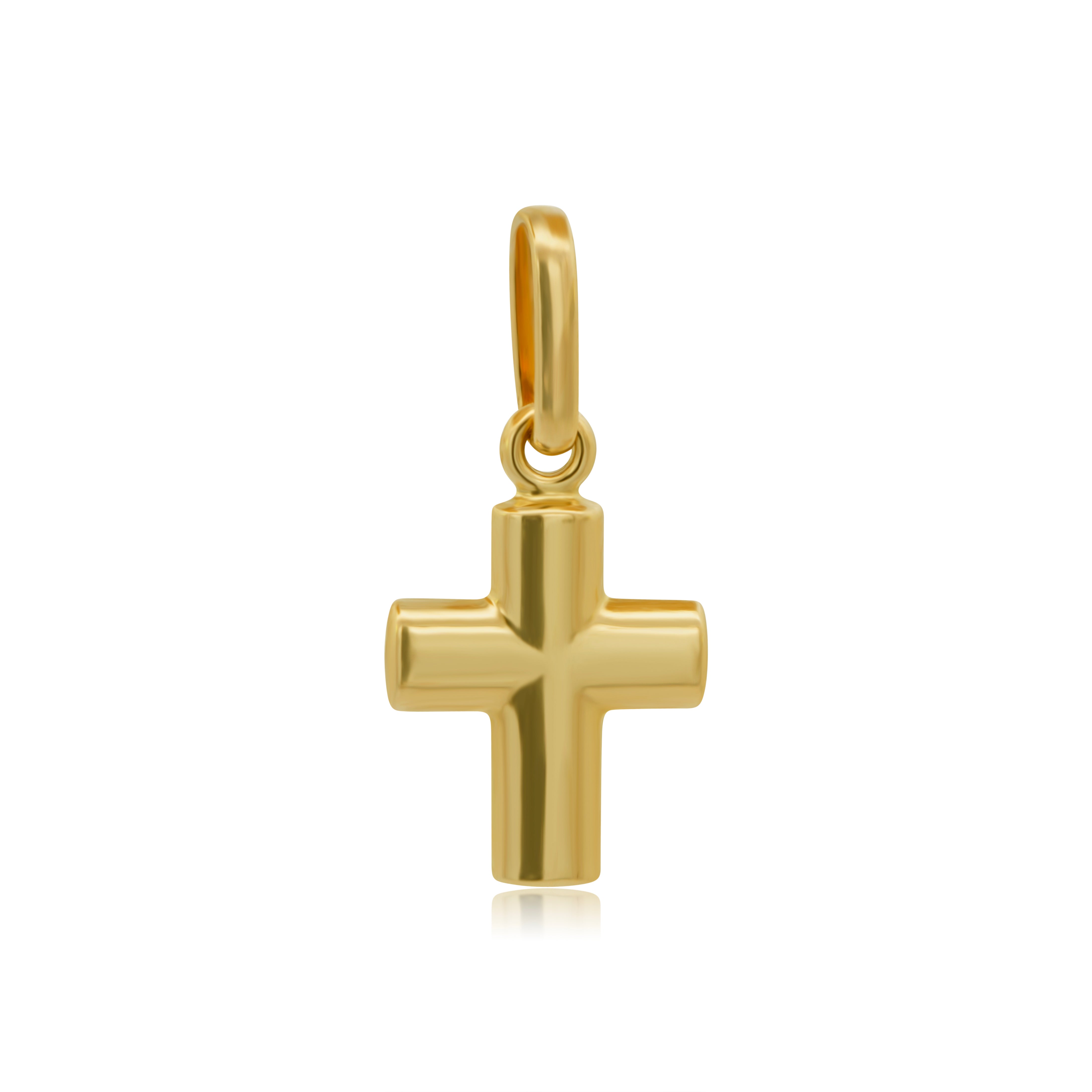 Cruz de Oro 14K  Abombada Chica