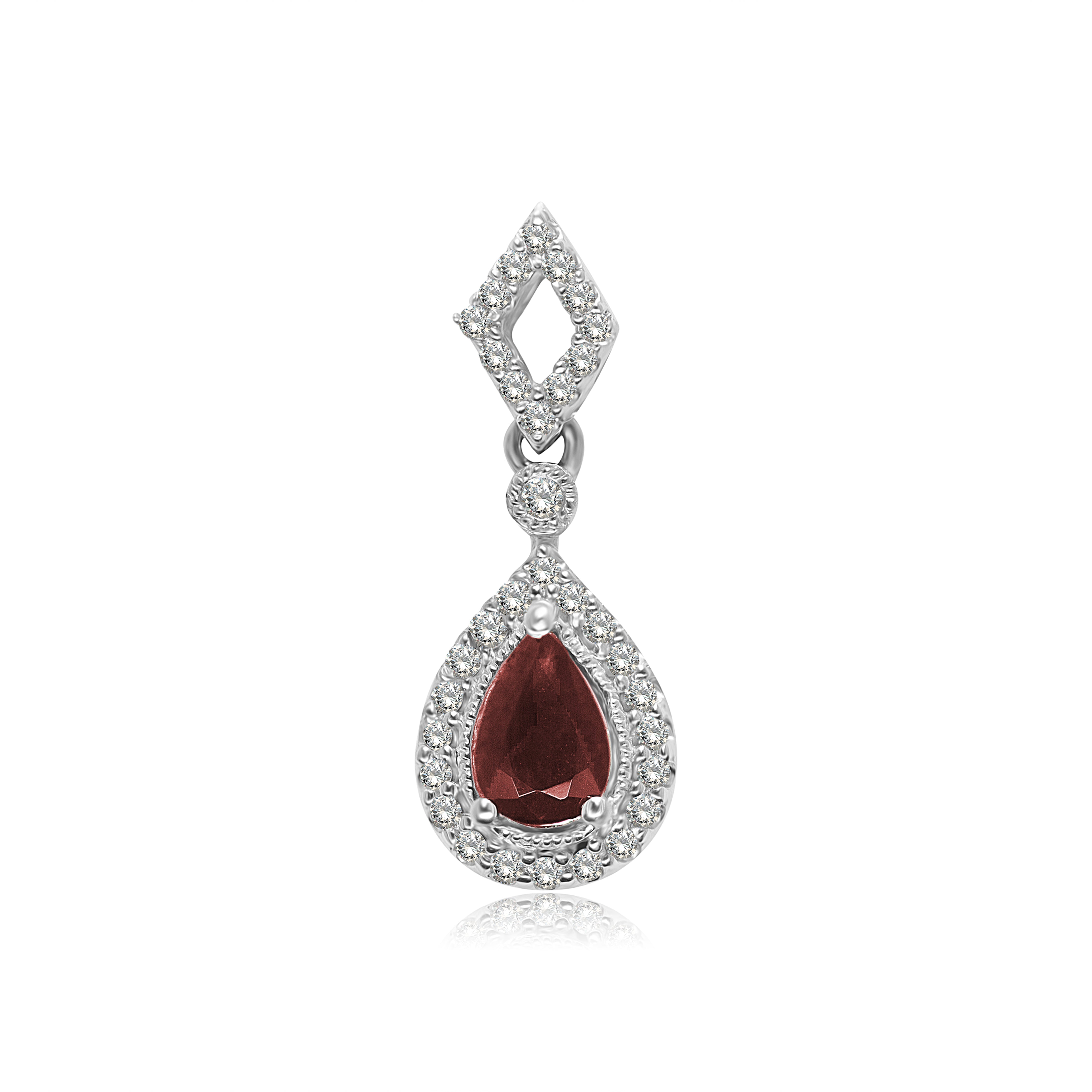 Dije de Oro 10K Gota Rubí Y Zafiro BRILLANTE NATURAL .13ct.