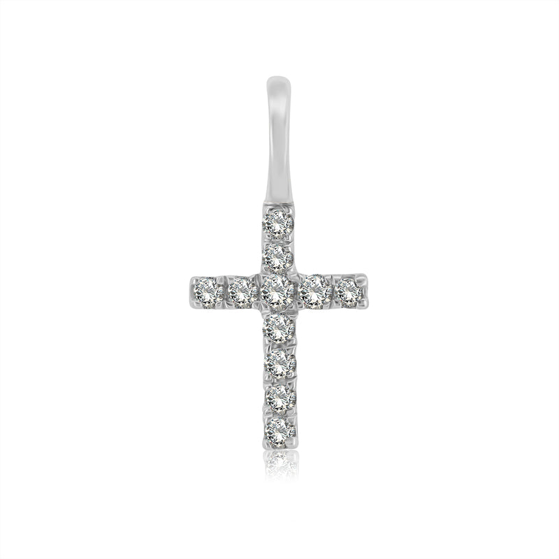 Ciondolo A Croce Uomo In Moissanite 3 Carati - Argento 925 Placcato Oro Bianco 14K - Foto 3
