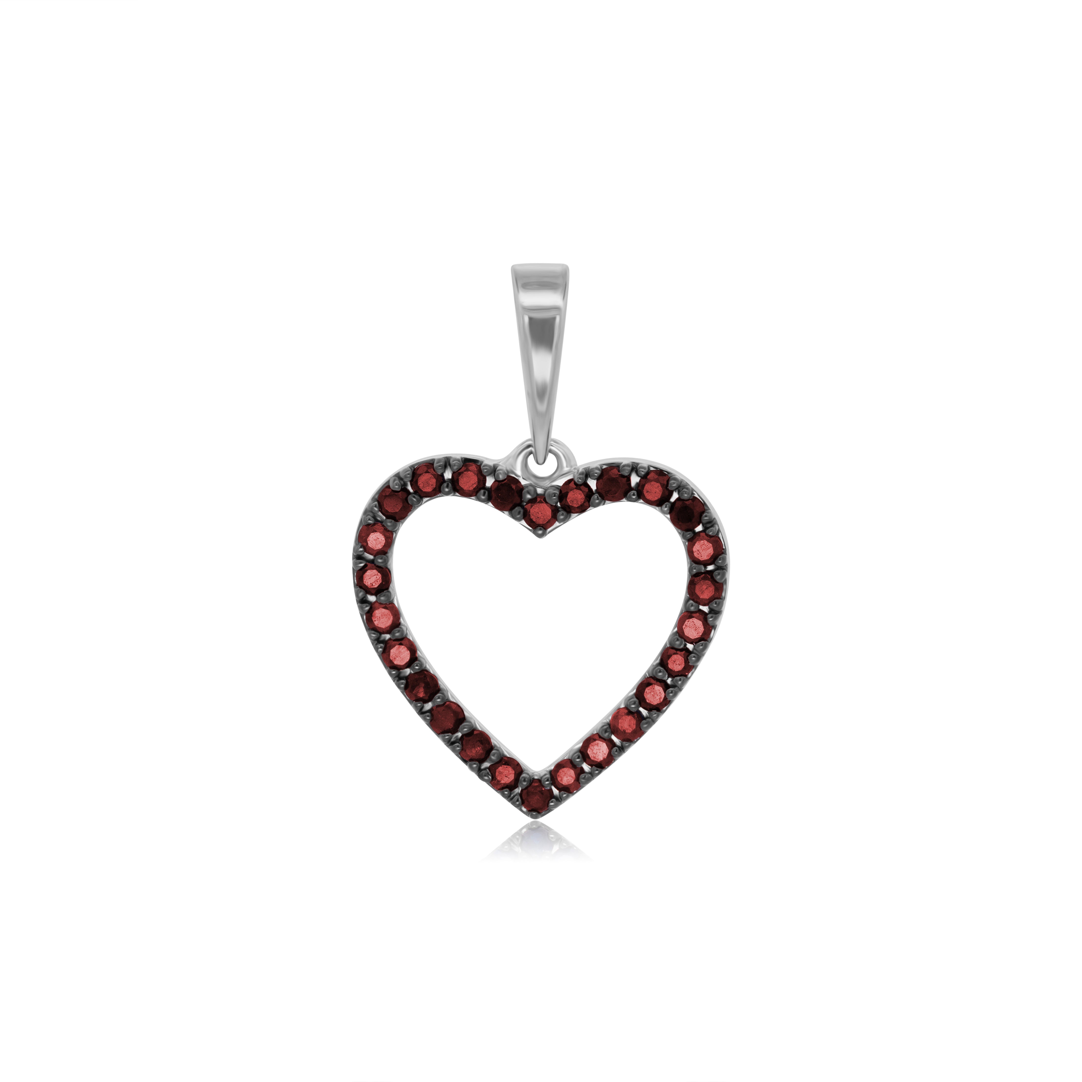 Dije de Oro Blanco 14K Corazón Zafiros o Rubíes