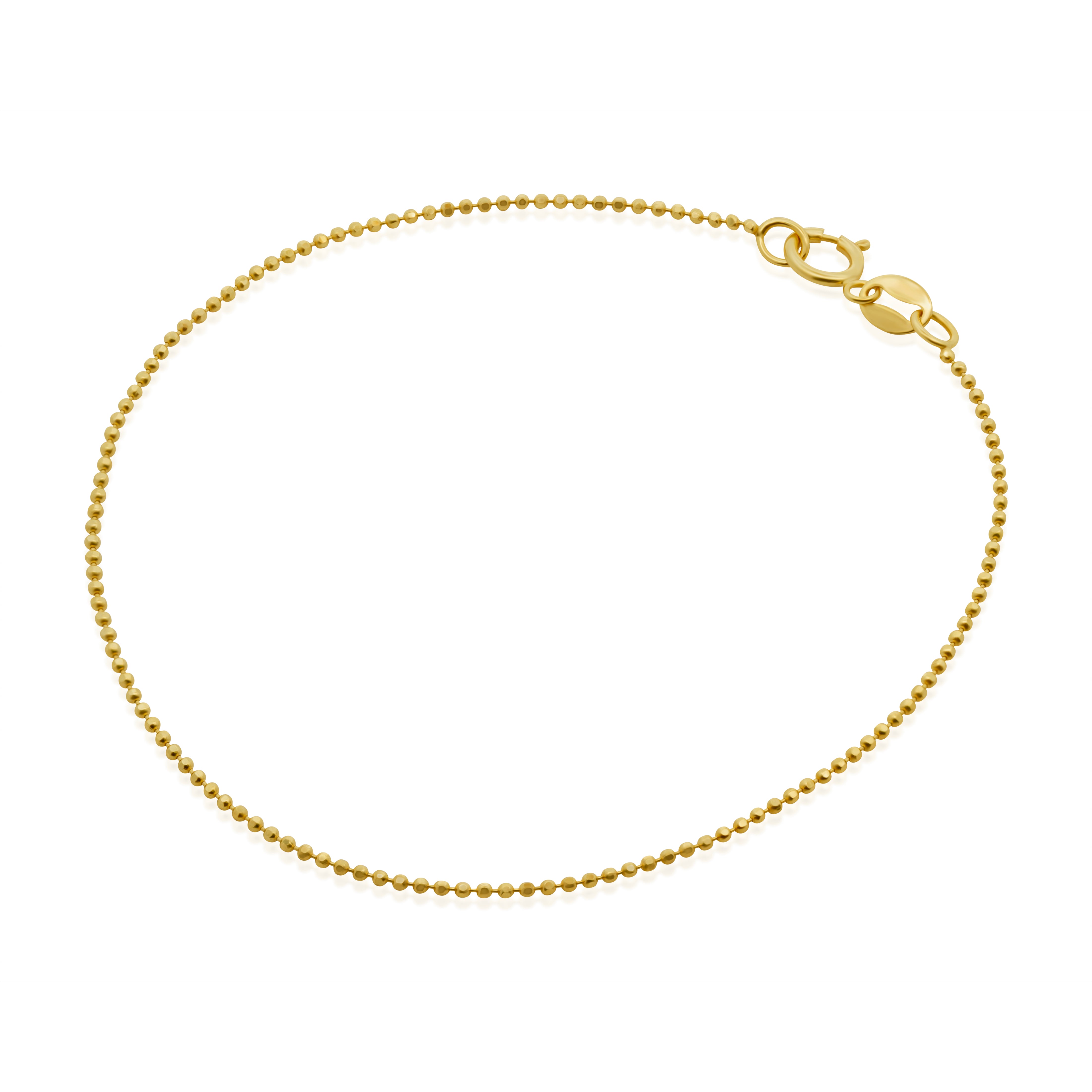 Tobillera de Oro 10K Bolitas Diamantadas