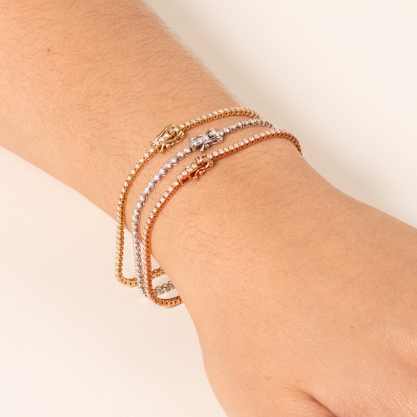 Pulsera de Oro 14K Tennis/Buttercup con BRILLANTE NATURAL 1.00ct.
