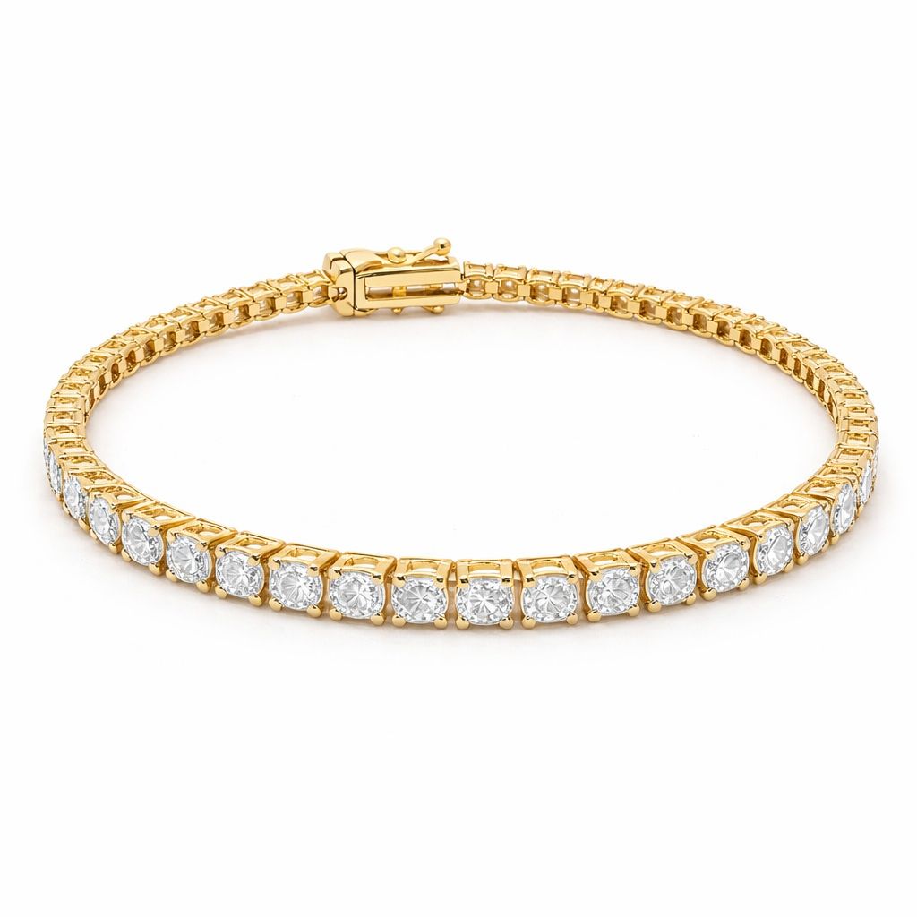 Pulsera de Oro 14K Tennis con BRILLANTE NATURAL 2 ct.