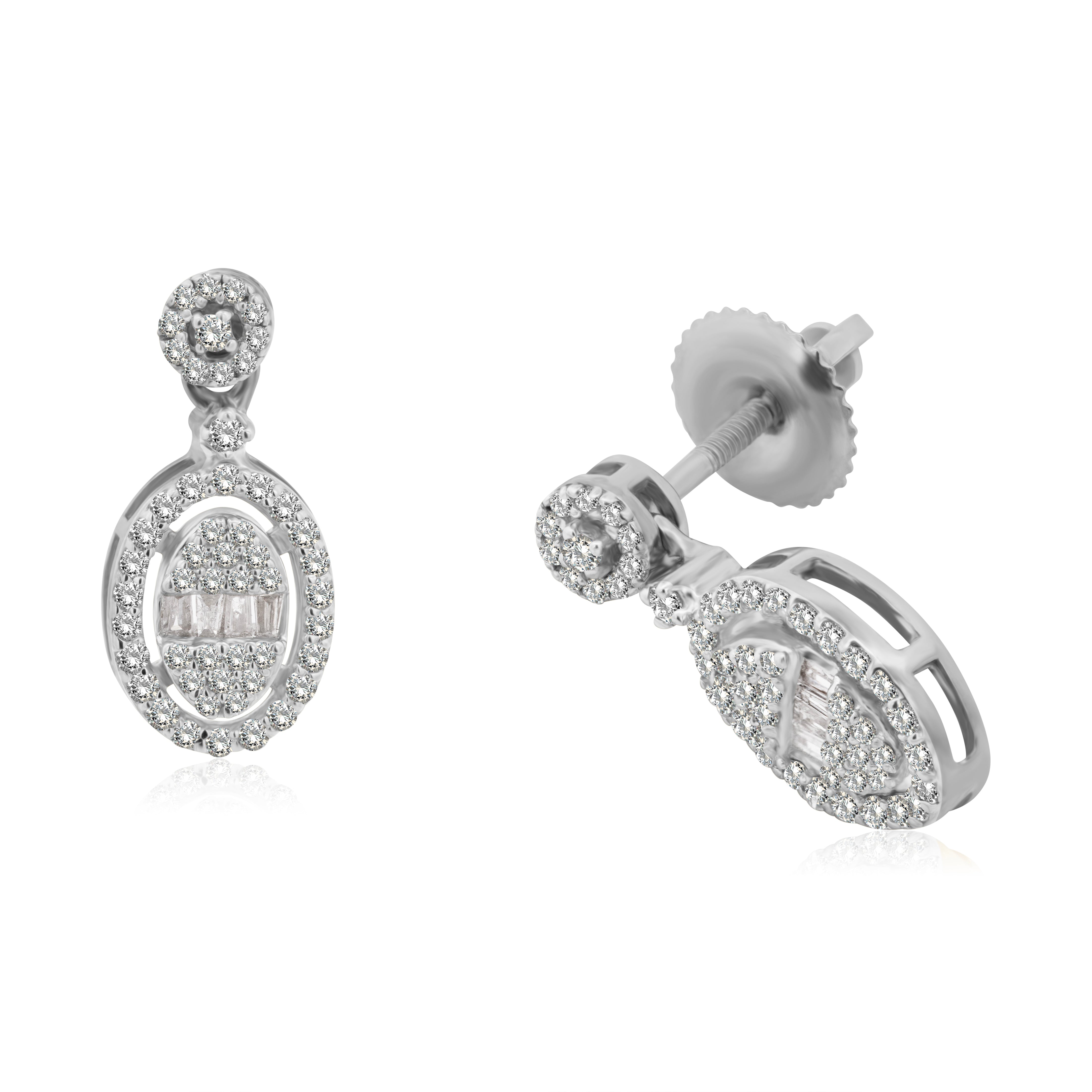Aretes de Oro 10K Oval Brillante Natural .40ct
