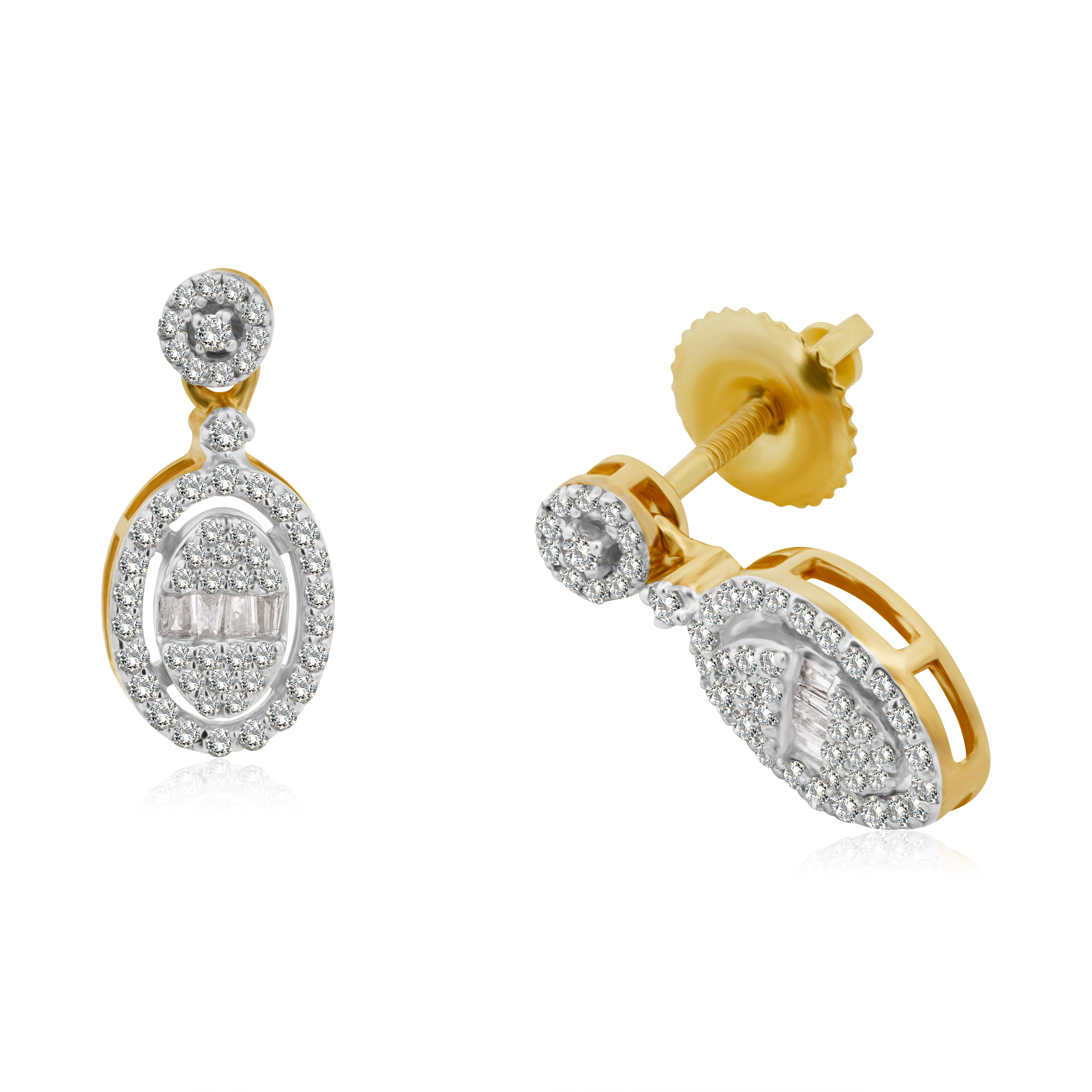 Aretes de Oro 10K Oval Brillante Natural .40ct