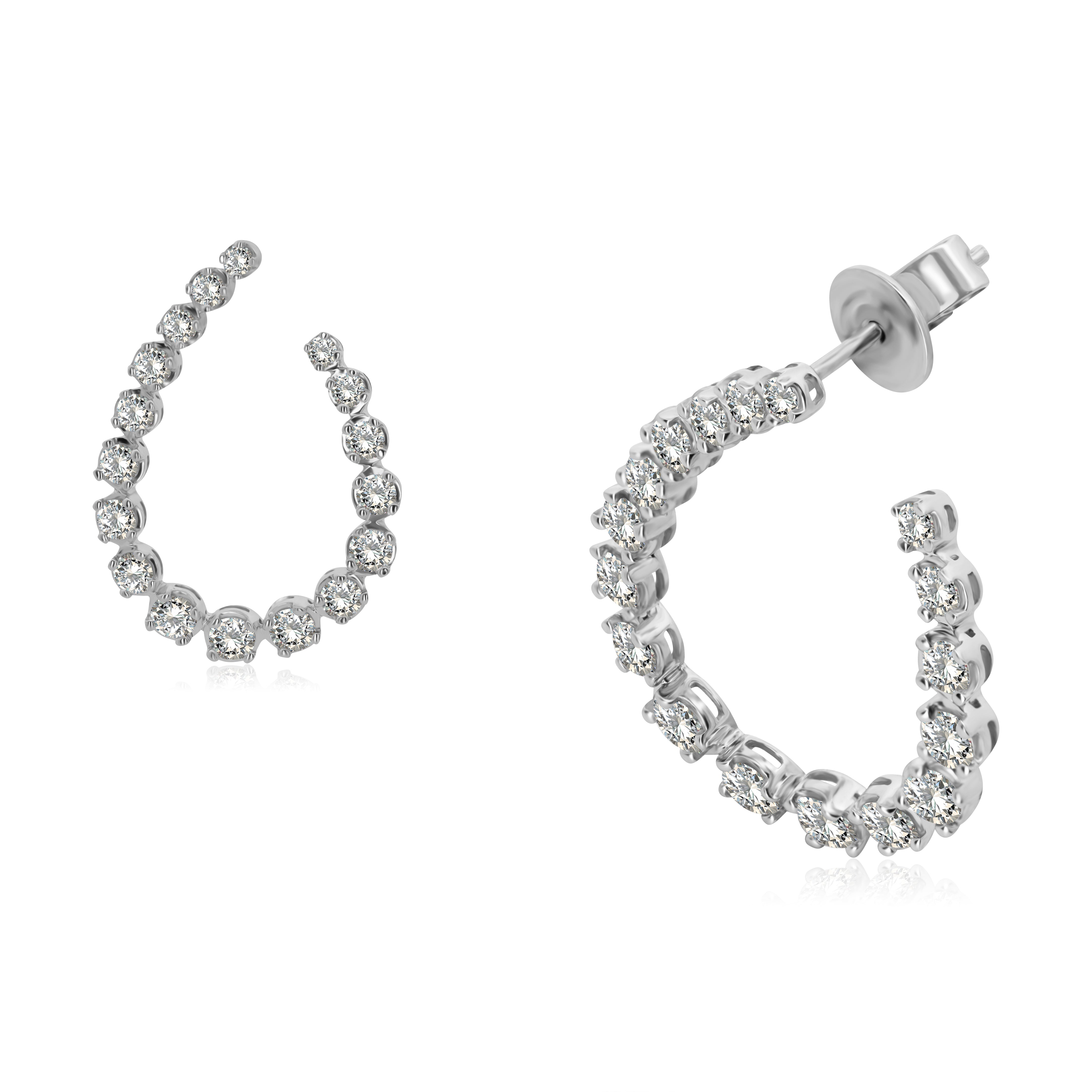 Aretes Oro Blanco 10K BRILLANTES LAB total 2.083ct