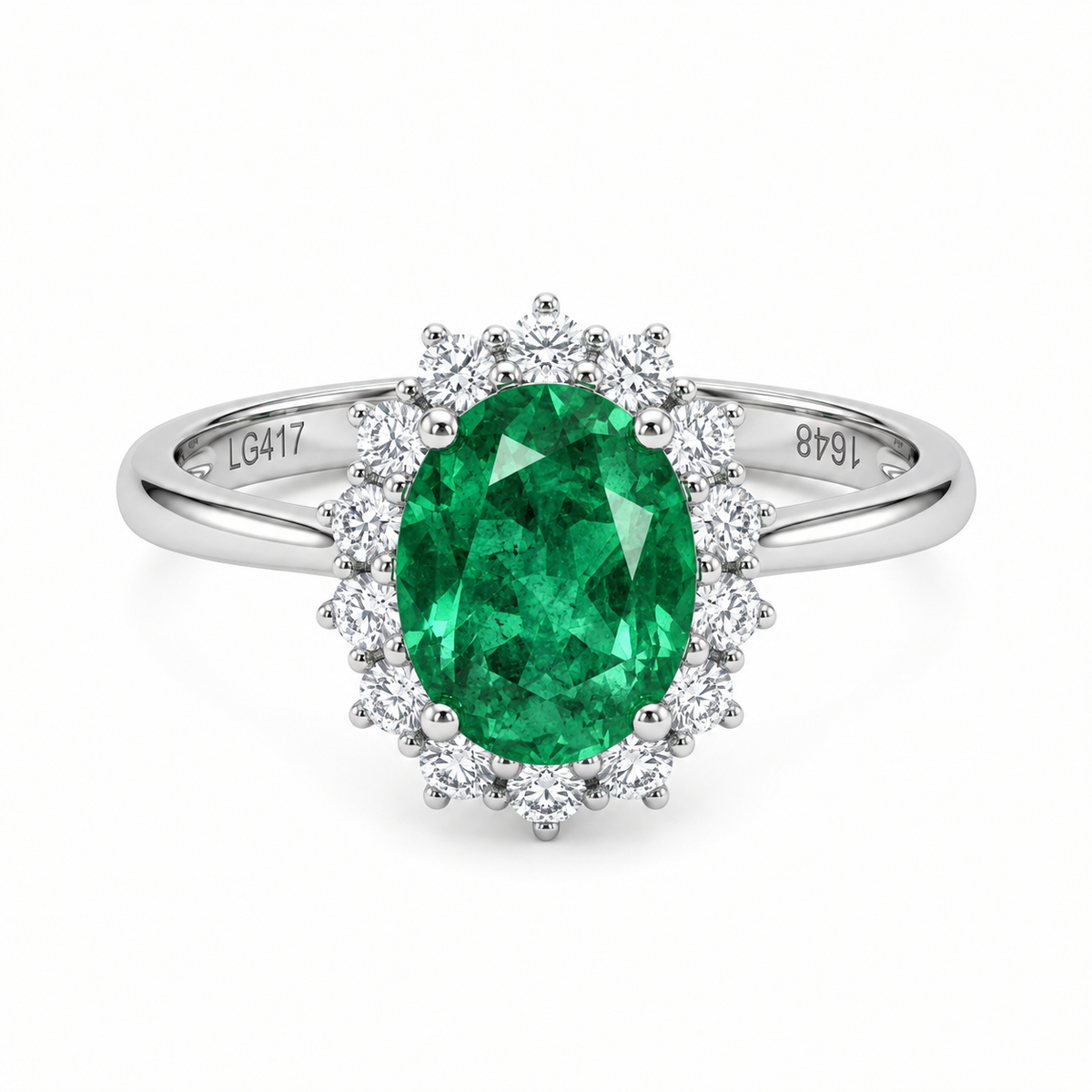 Anillo de Oro 10K Esmeralda 1.26ct y BRILLANTE LABORATORIO .37ct.