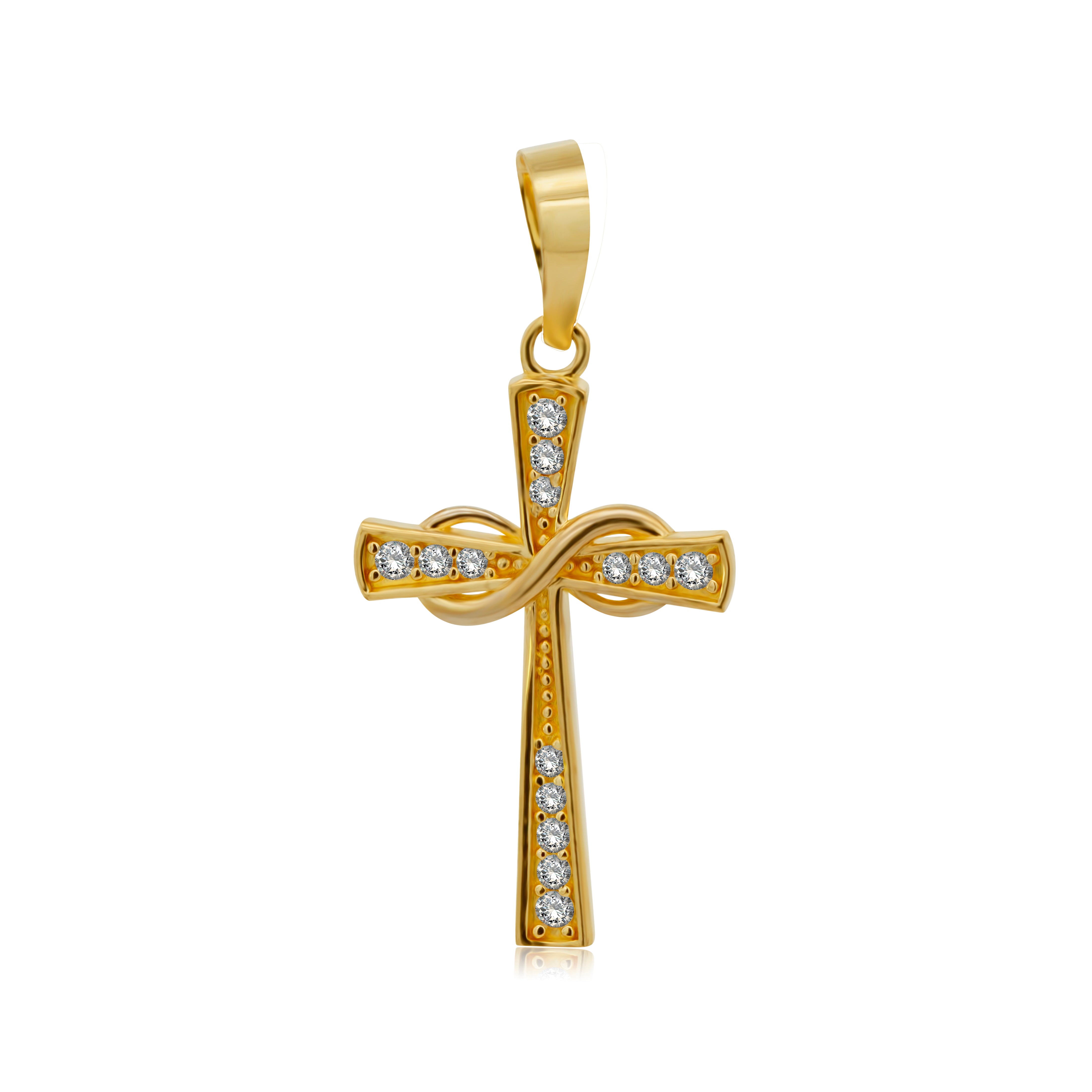 Cruz de Oro 10K Con Infinito al Centro