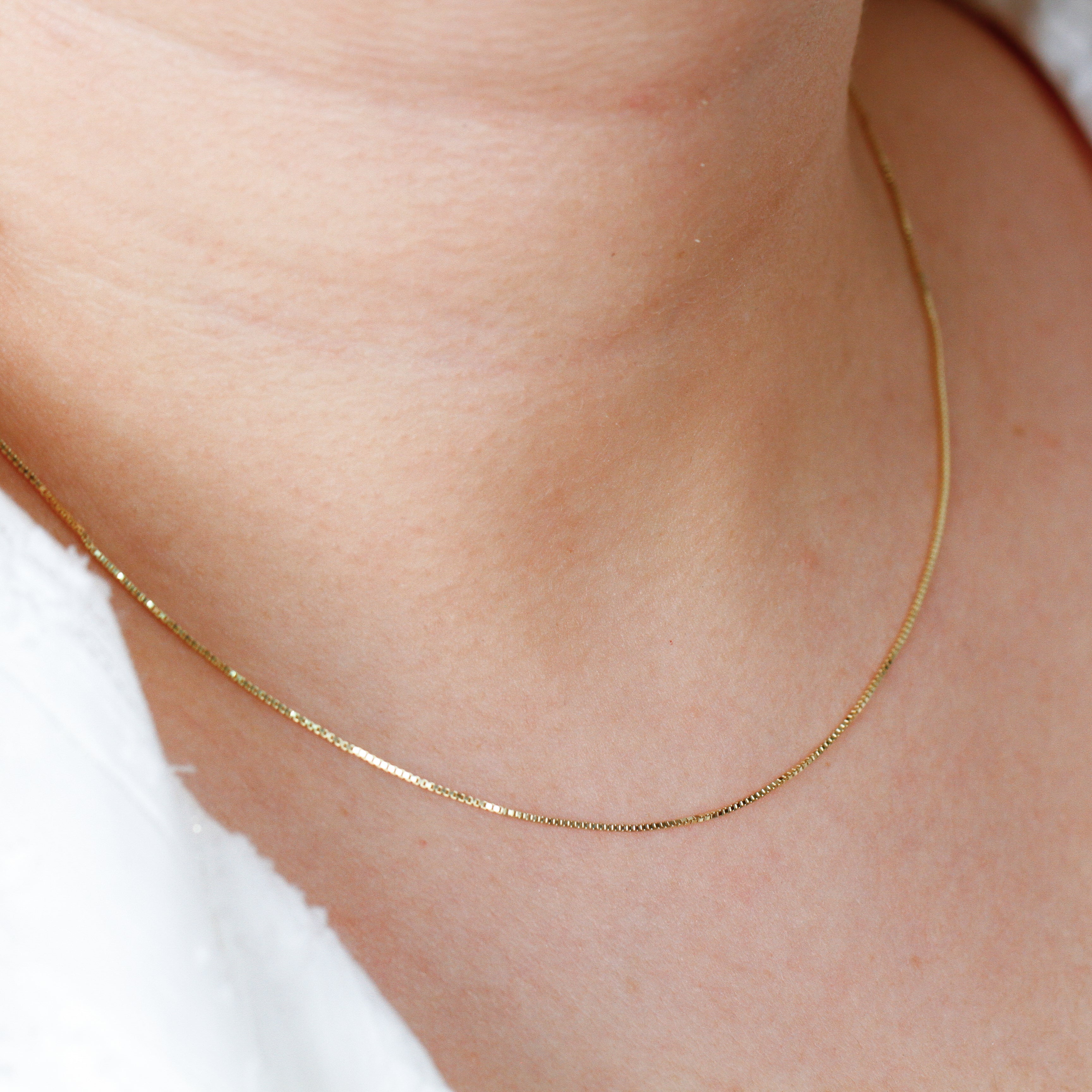 Cadena de Oro Amarillo 14K Cubo