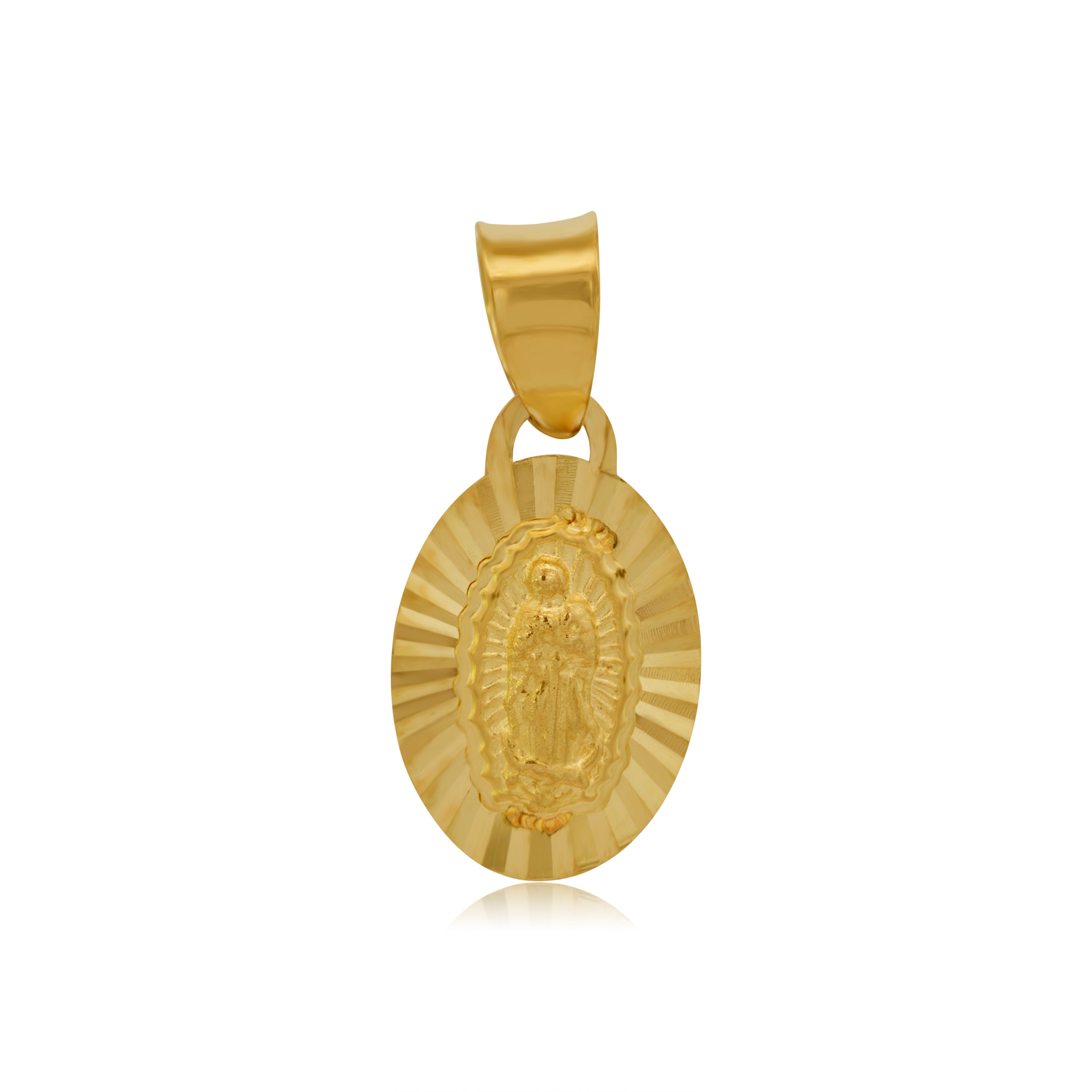 Medalla de Oro 10K Ovalada Virgen Guadalupe Mini