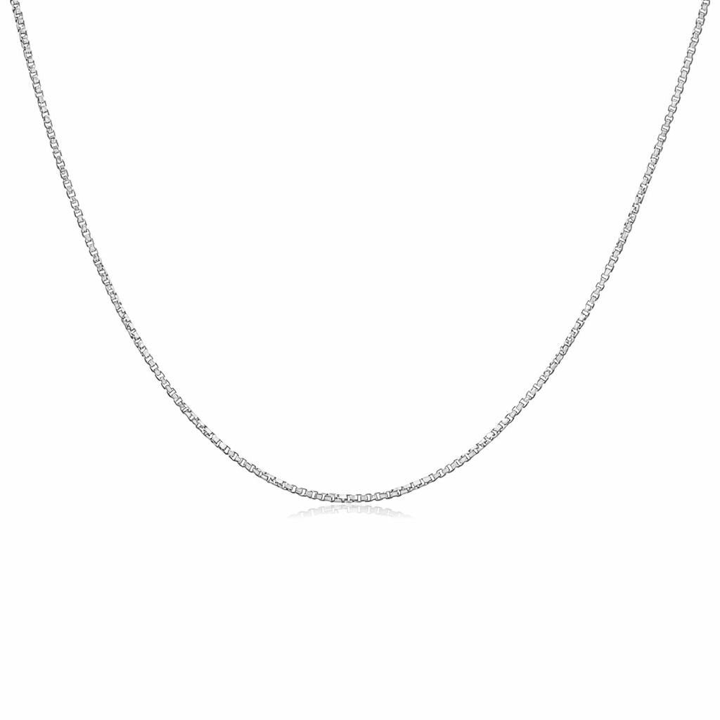 Cadena de Oro Blanco 10K Cubo