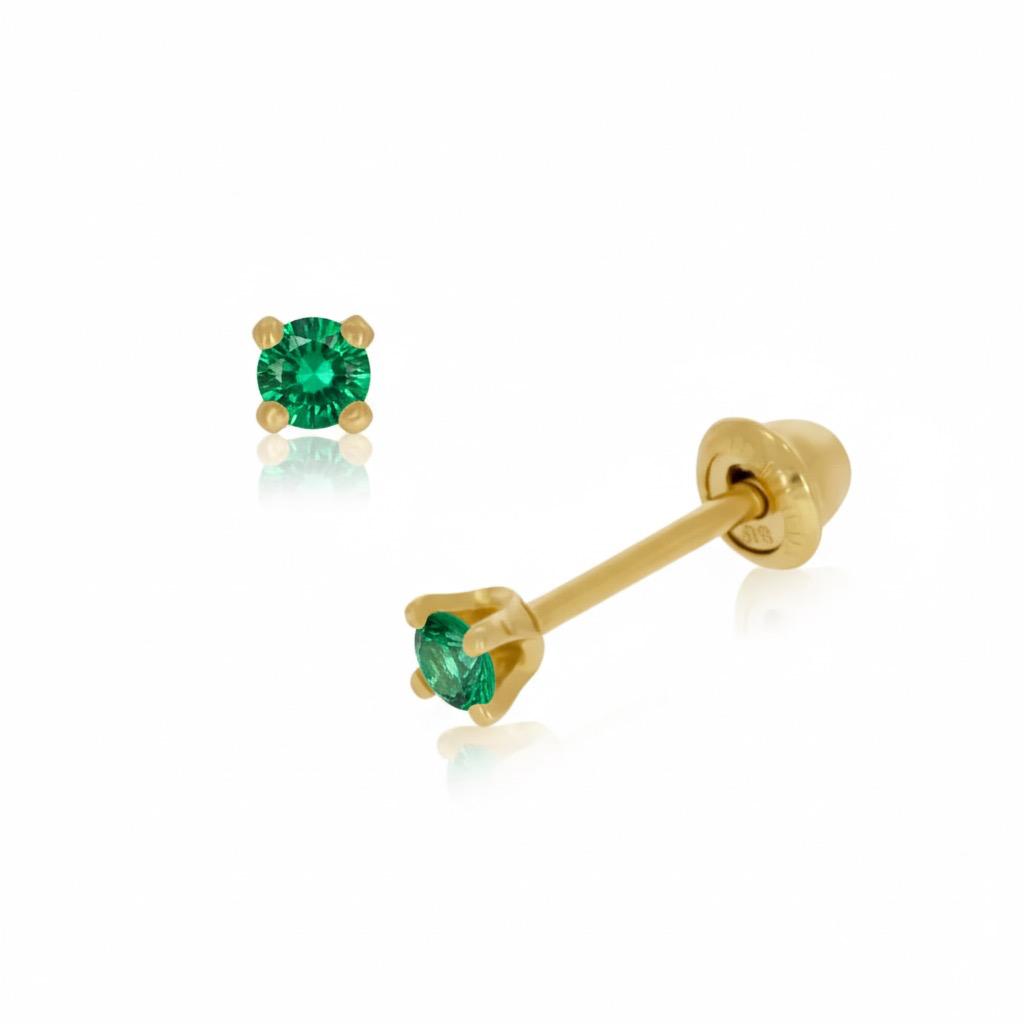 Broquel de Oro 14K  Esmeralda Natural