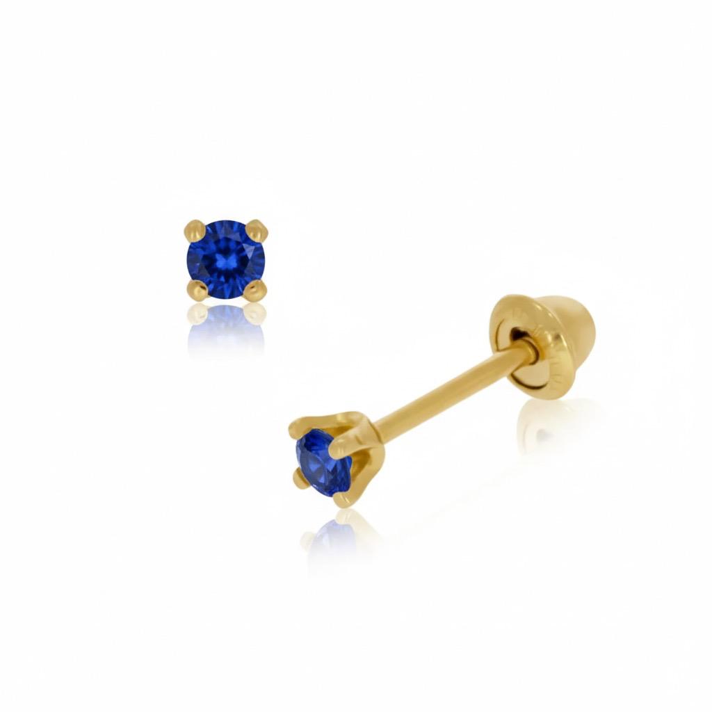 Broquel de Oro 14K  Zafiro Natural