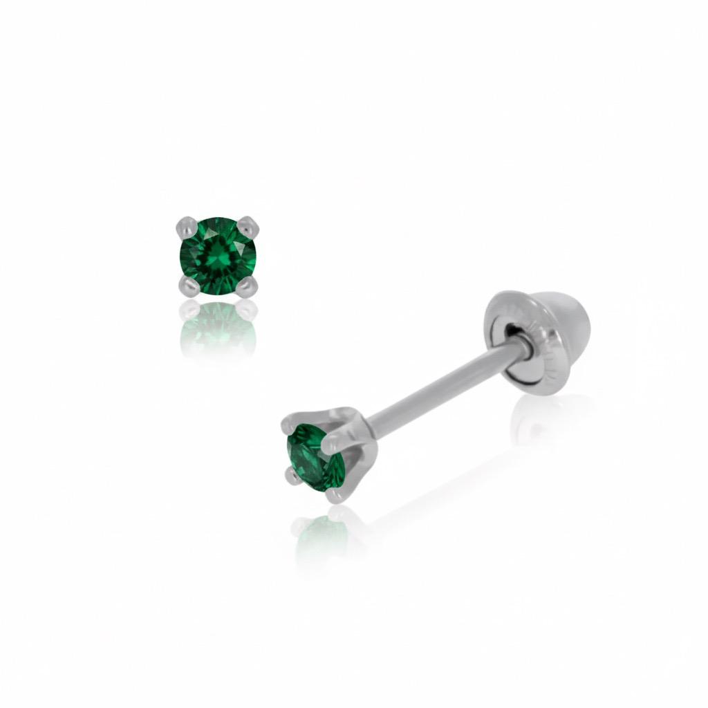 Broquel de Oro 14K  Esmeralda Natural