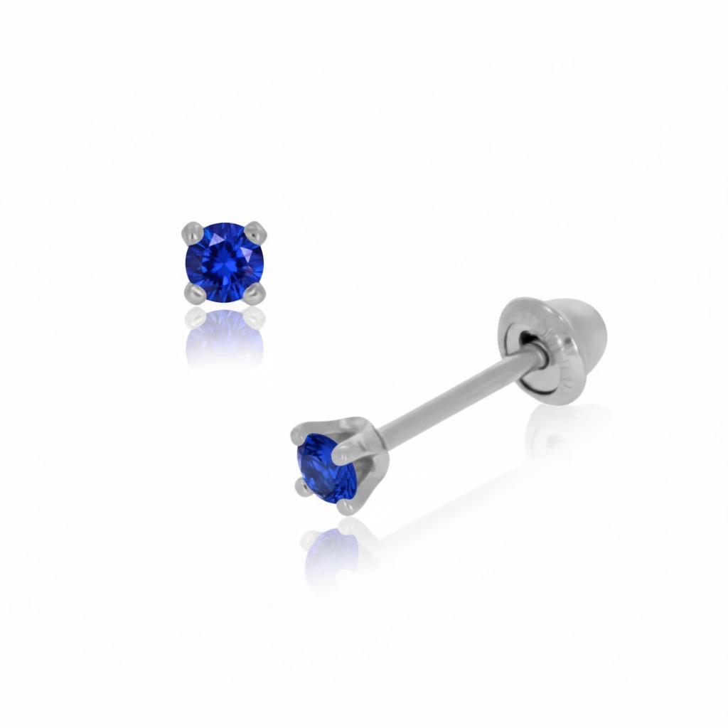 Broquel de Oro 14K  Zafiro Natural