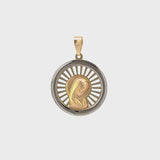 Medalla Redonda Rostro Virgen Rezando - Oro Amarillo 10K