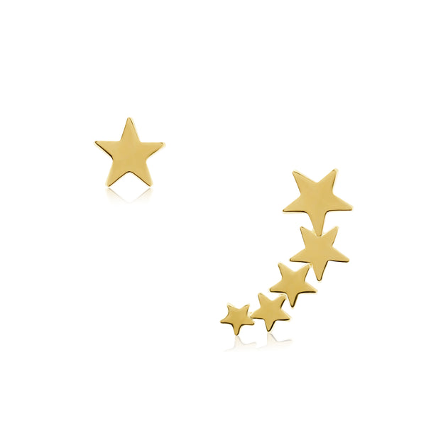 Broquel tipo Lambada Estrellas- Oro 10K